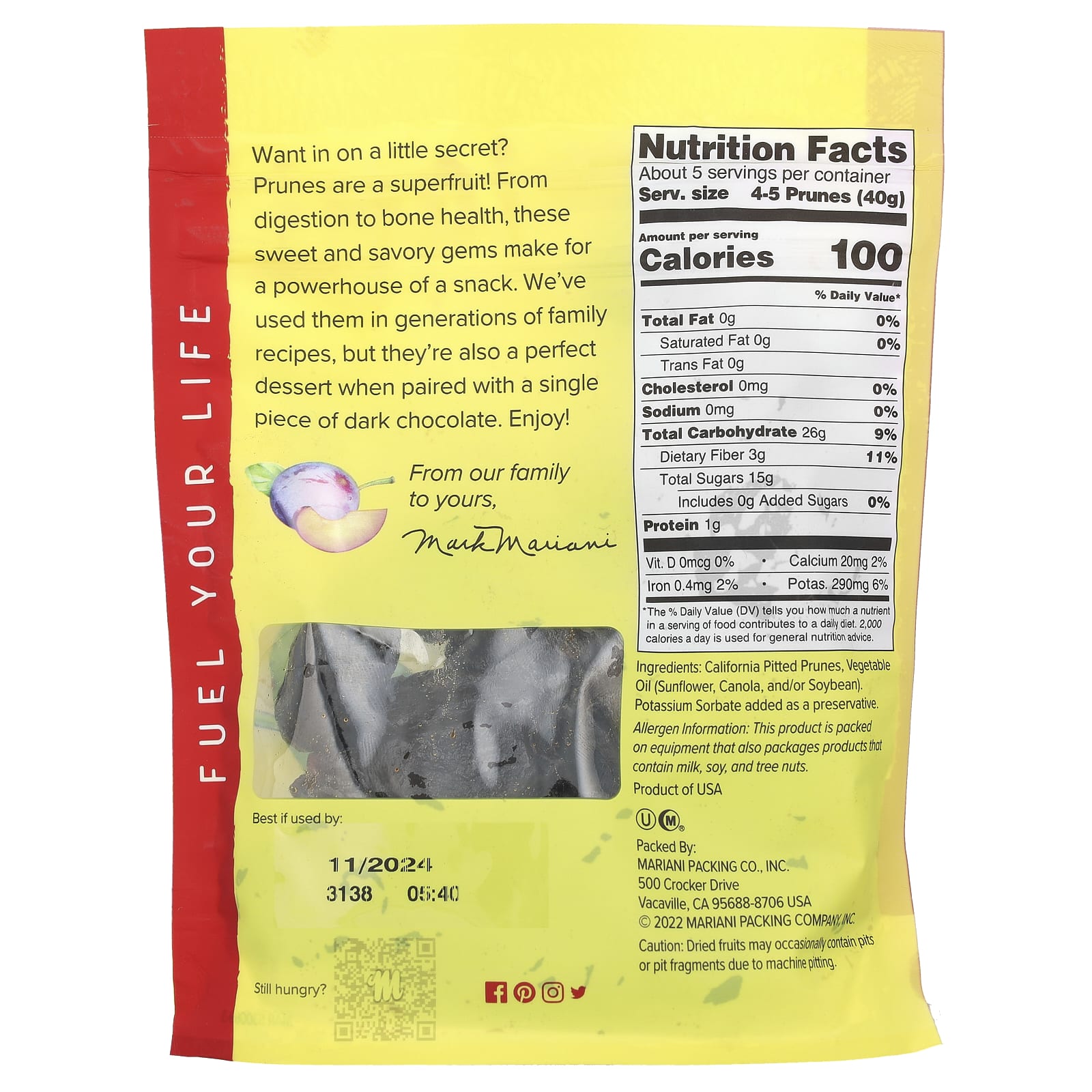 Mariani, California Pitted Prunes, 7 oz (198 g) - Image 2