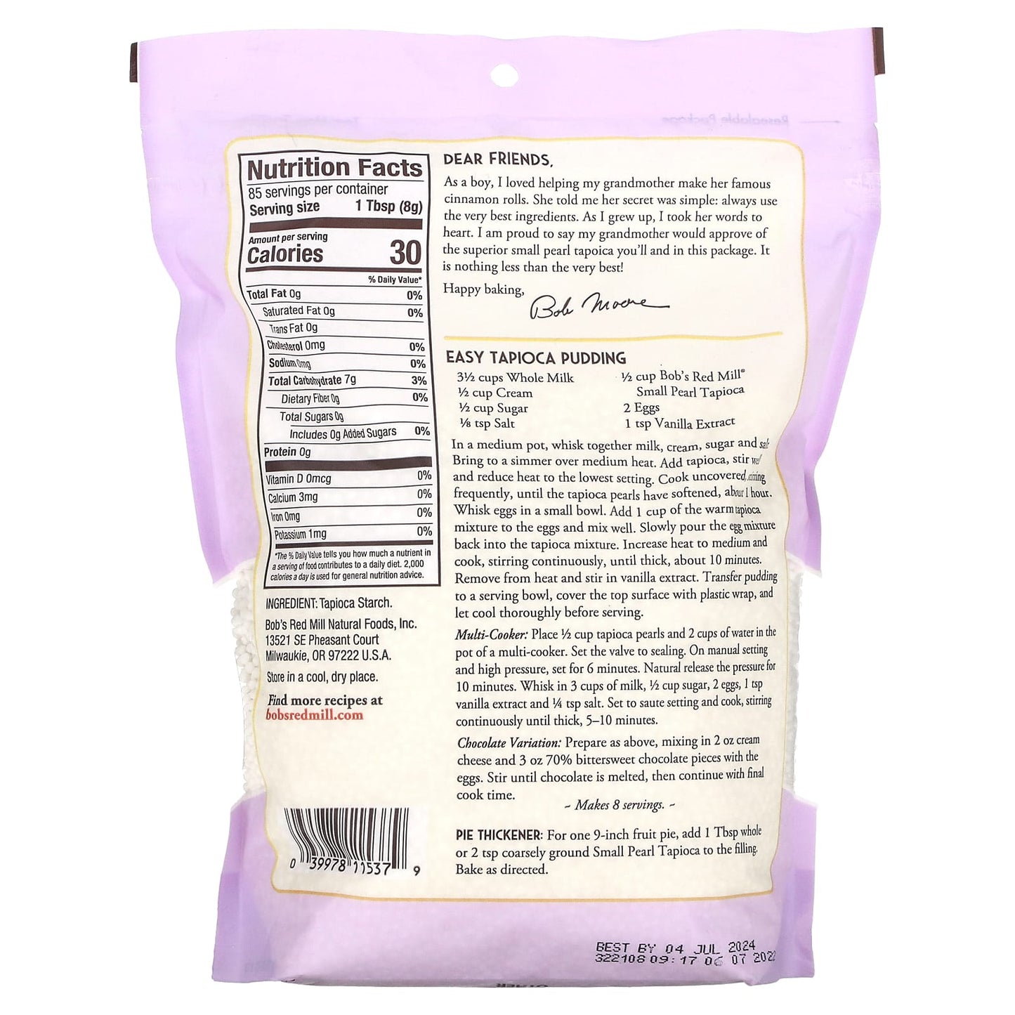 Bob's Red Mill Small Pearl Tapioca for Baking & Cooking, 24 oz - Image 2