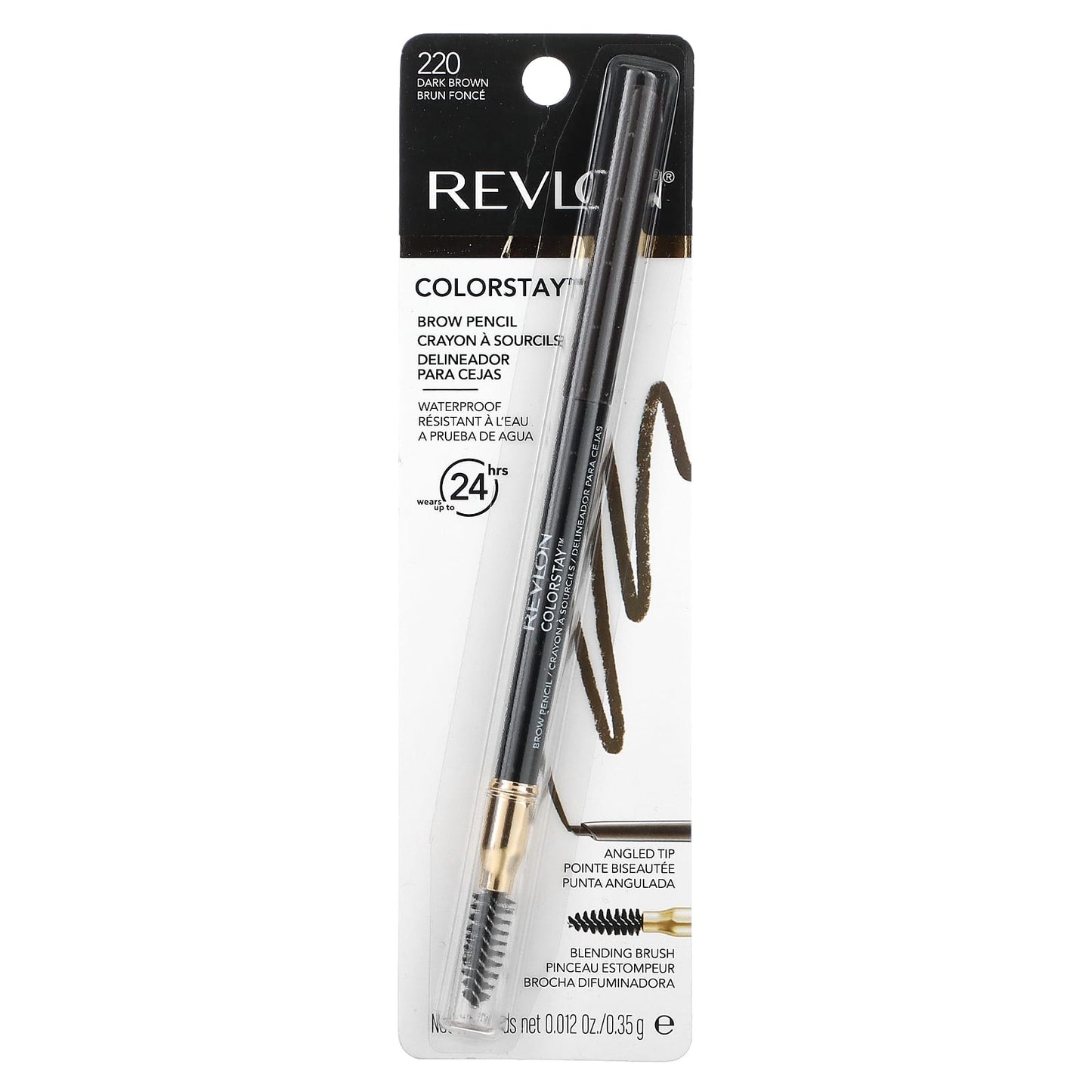 Revlon, Colorstay, Brow Pencil, 220 Dark Brown, 0.012 oz (0.35 g) - Image 2
