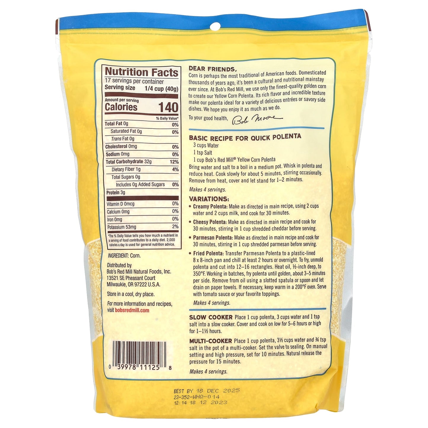 Bob's Red Mill Yellow Corn Polenta, 24 oz - Creamy Texture, Delicious Recipes - Image 2
