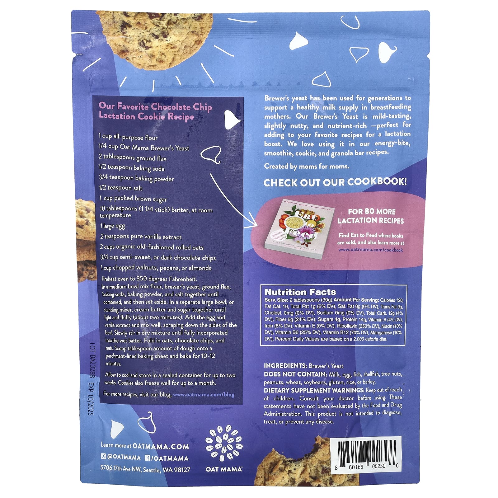 Oat Mama, Lactation Brewer's Yeast, 14 oz (397 g) - Image 2
