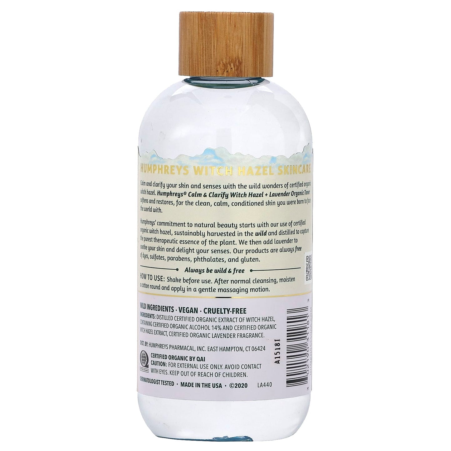 Certified Organic Witch Hazel Toner with Lavender, Calm & Clarify Skin 8fl oz - Image 2