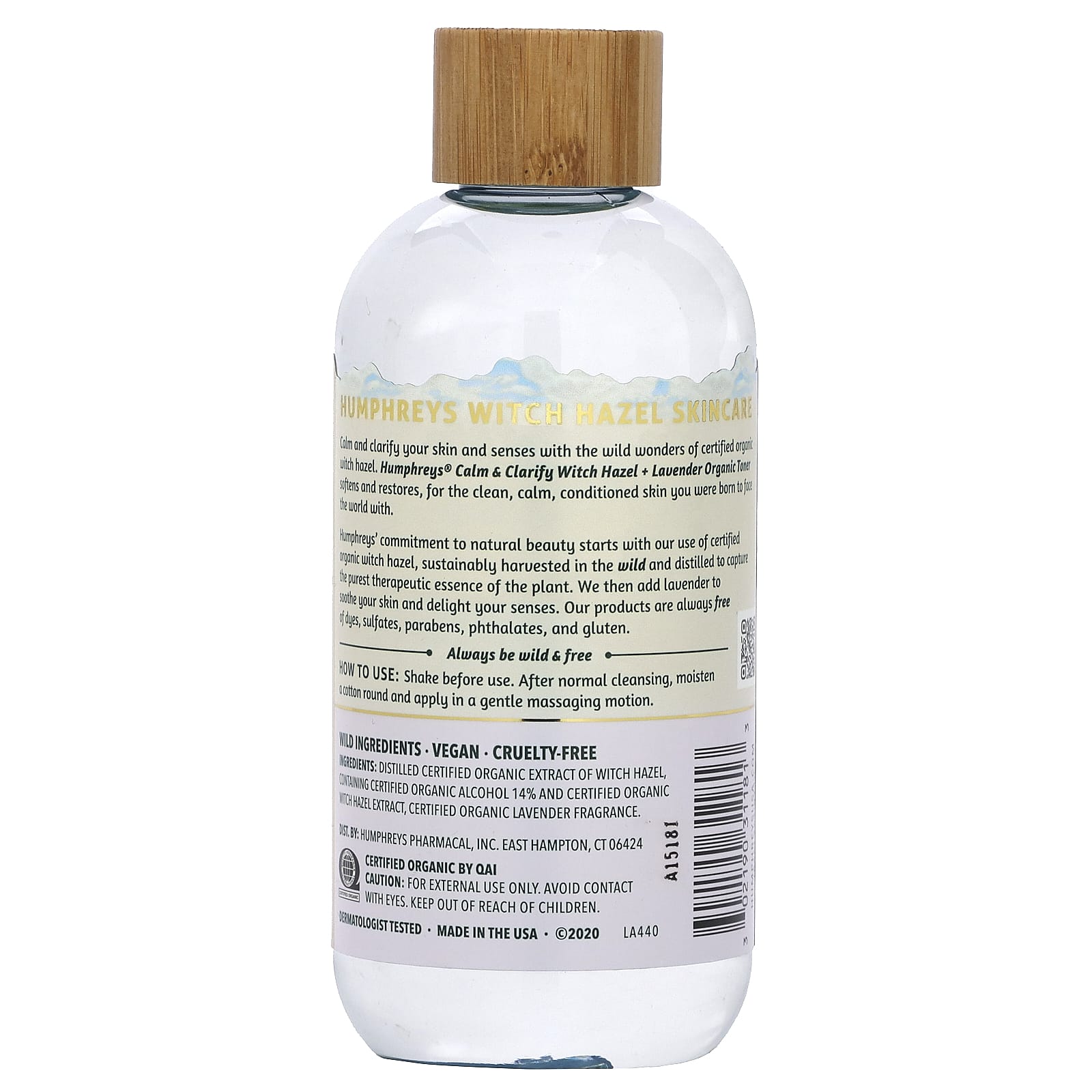 Certified Organic Witch Hazel Toner with Lavender, Calm & Clarify Skin 8fl oz - Image 2