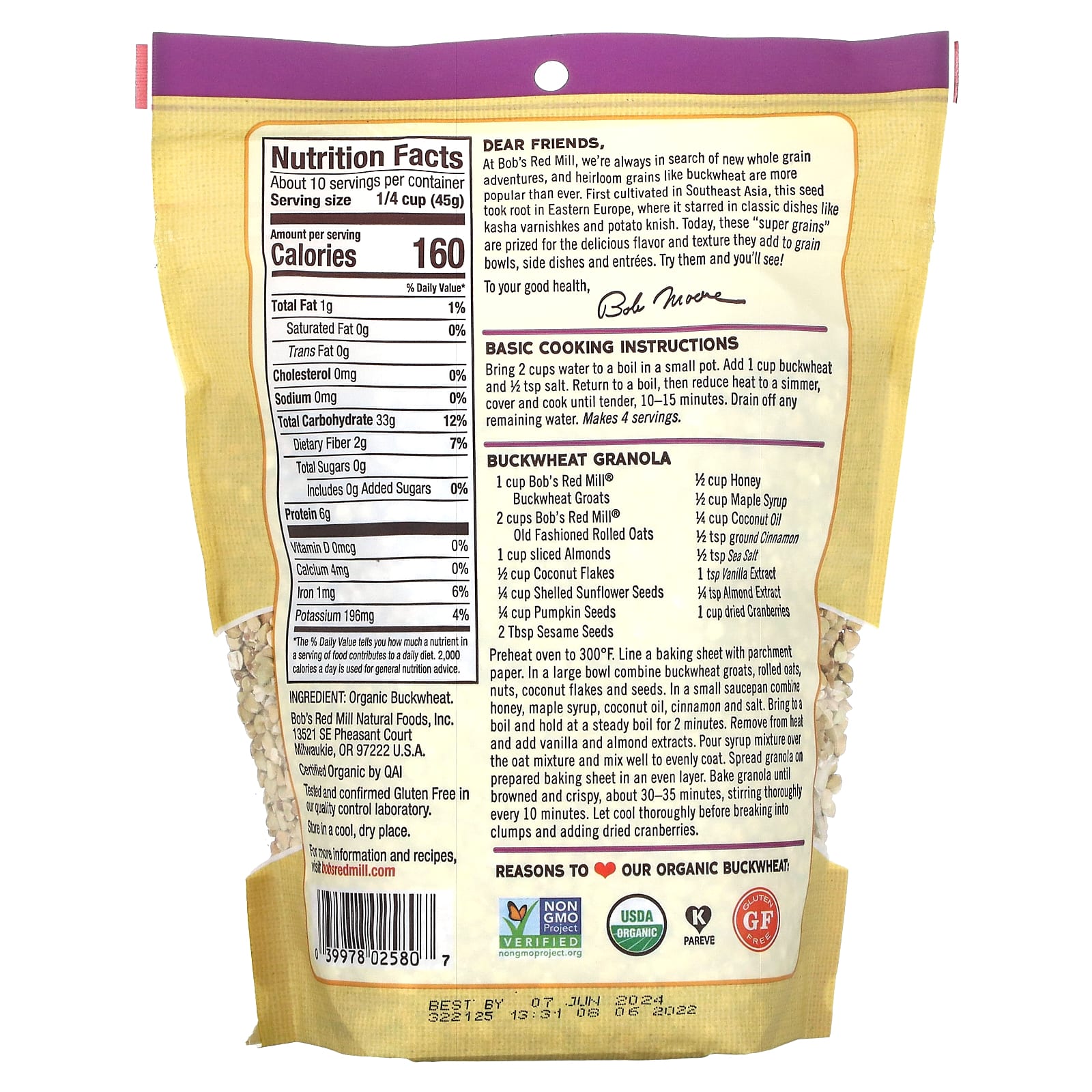 Organic Buckwheat - Gluten-Free &  Non GMO - Bob's Red Mill - Image 2