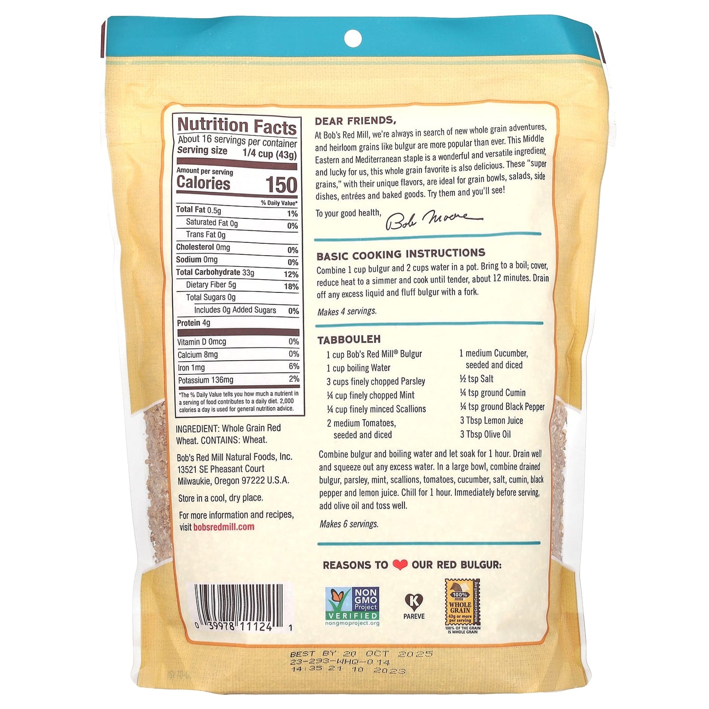 Whole Grain Red Bulgur by Bob's Red Mill - Non GMO & Kosher - Image 2