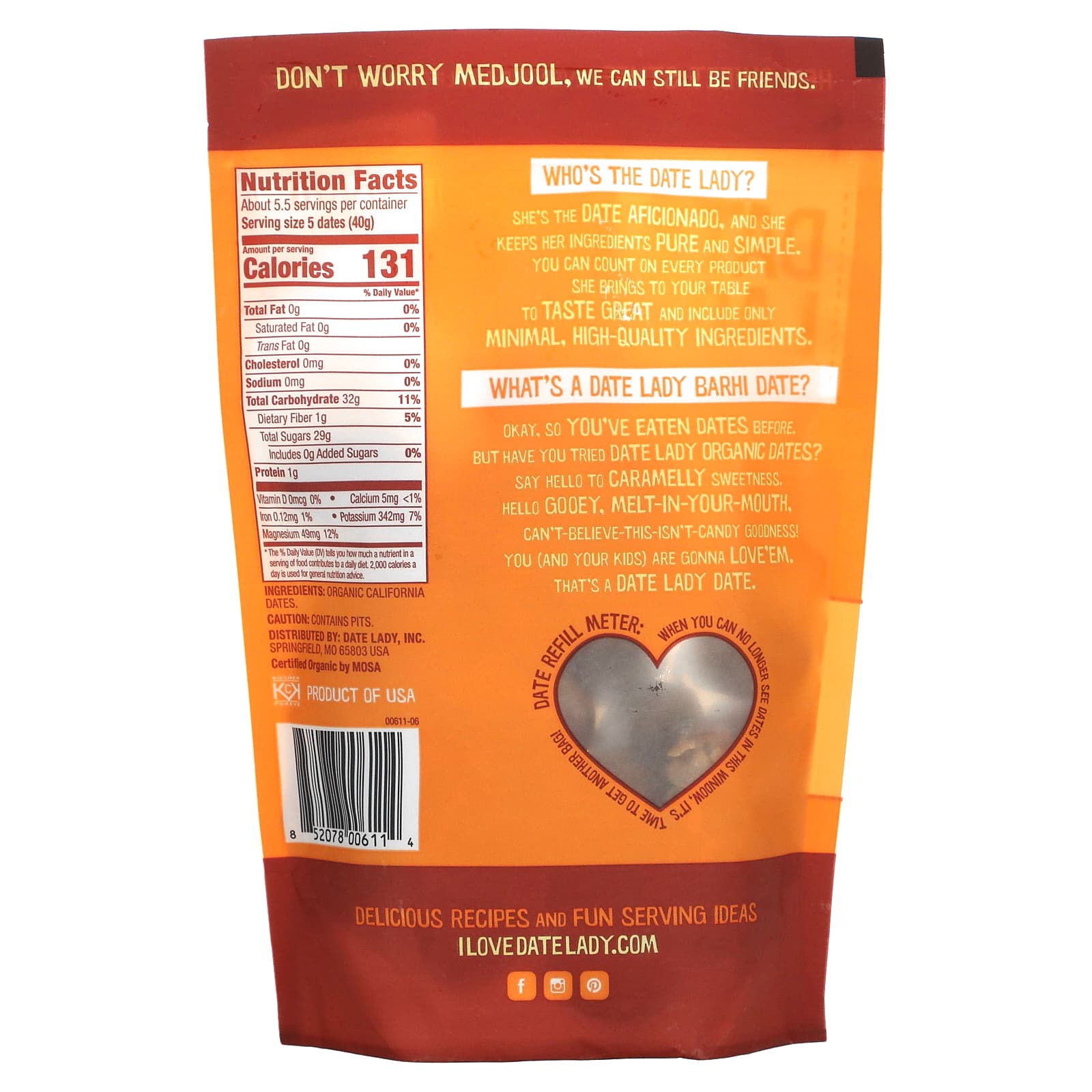 Organic California Barhi Dates by Date Lady, 8oz (227g) - Image 2
