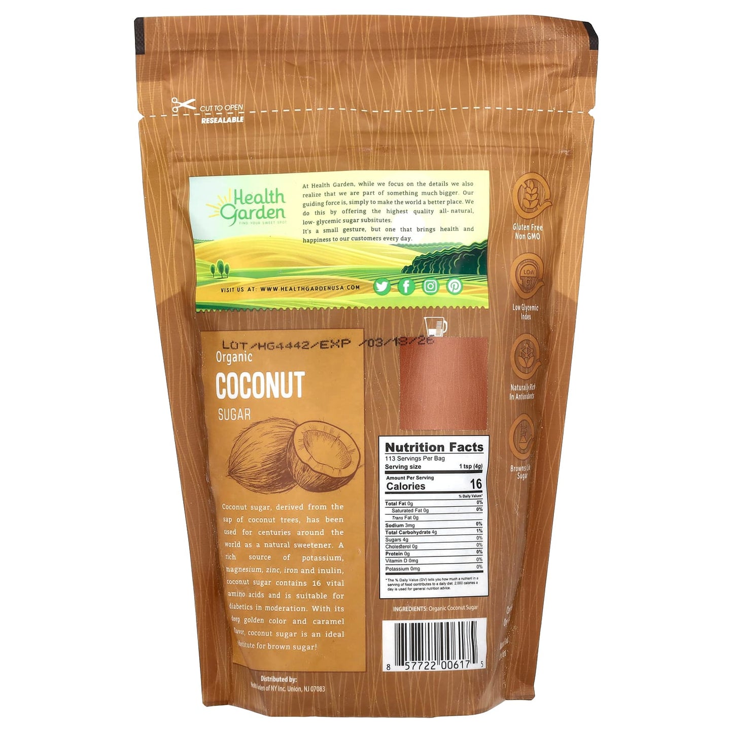Organic Coconut Sugar by Health Garden | Low Glycemic Sweetener - Image 2