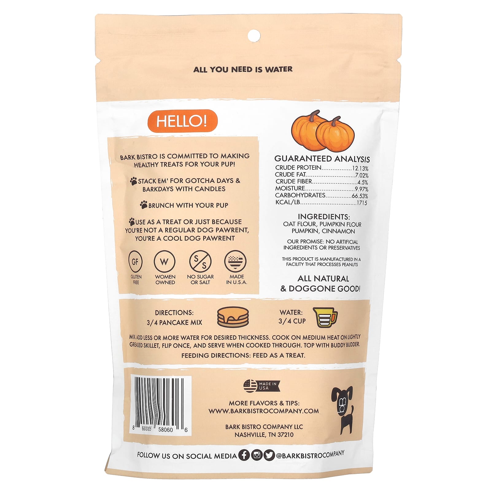 Pumpkin Pup Pancakes by Bark Bistro - Healthy Dog Treats - Image 2
