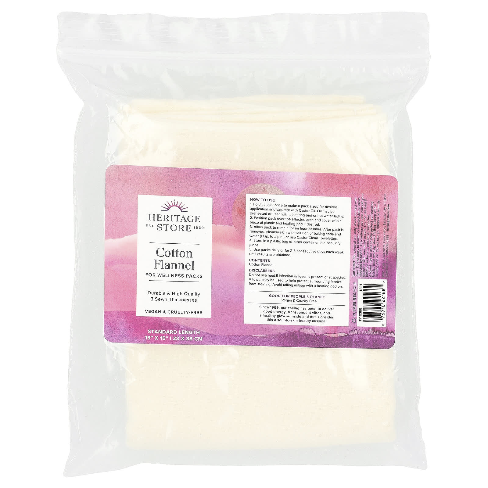 Heritage Store Cotton Flannel Packs for Pain Relief & Wellness - Image 1