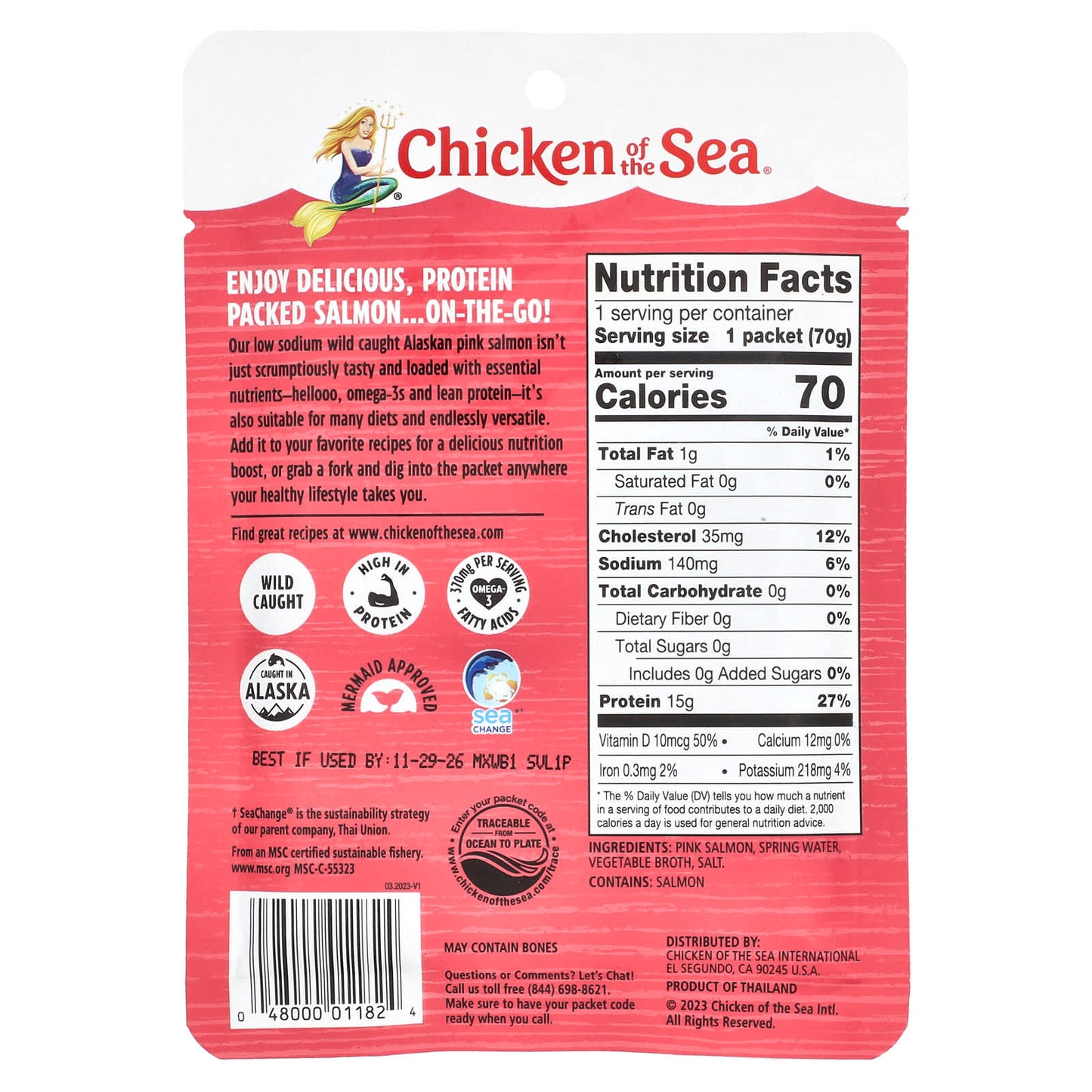 Wild Caught Alaskan Pink Salmon in Low Sodium Spring Water | 2.5 oz - Image 2