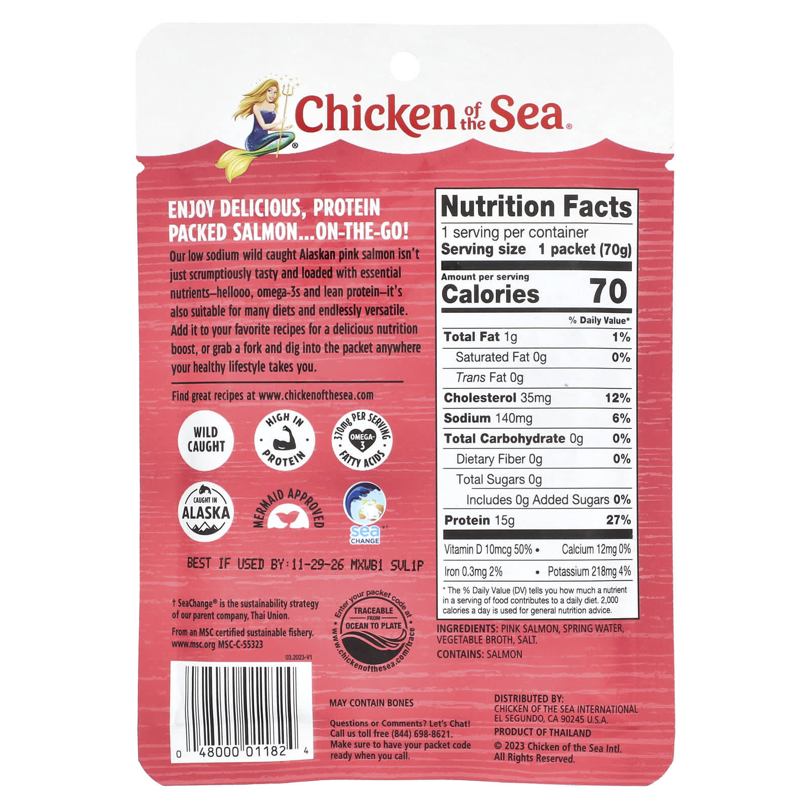 Wild Caught Alaskan Pink Salmon in Low Sodium Spring Water | 2.5 oz - Image 2
