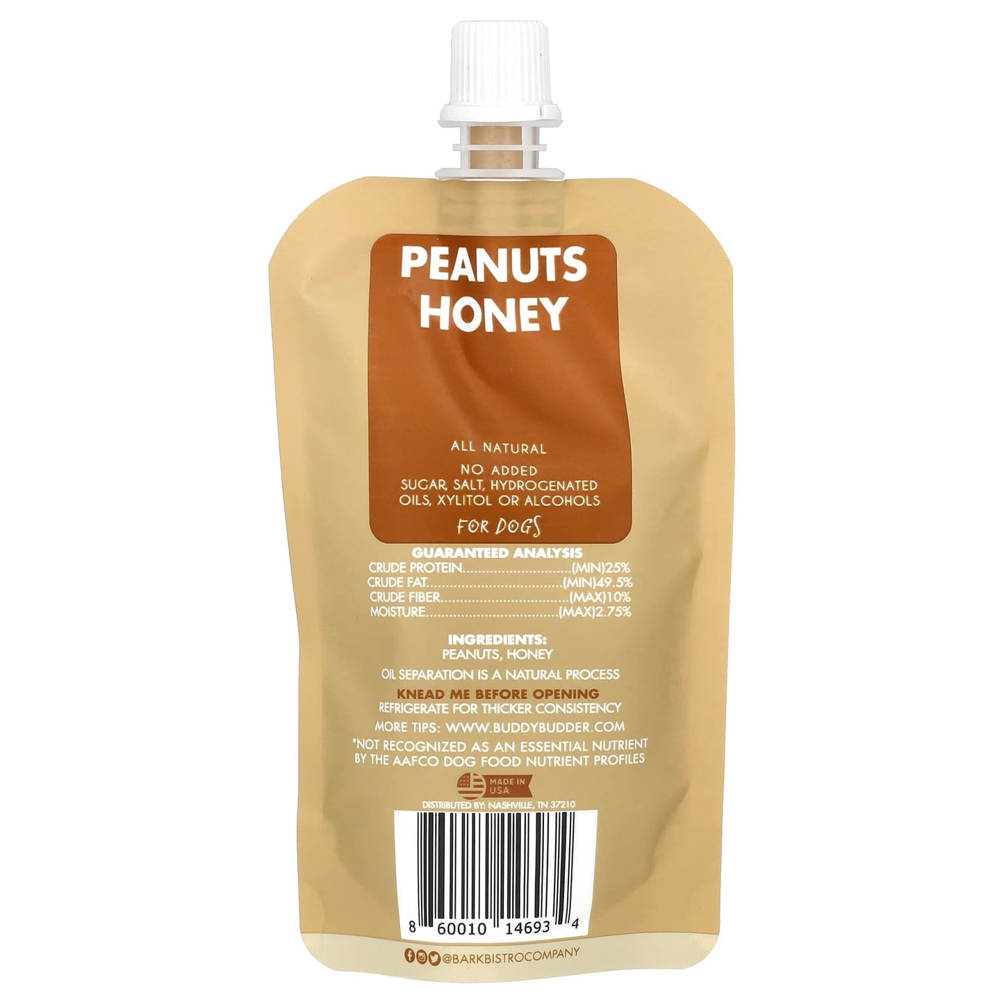 Bark Bistro 100% Natural Peanut Butter for Dogs - 4 oz - Image 2