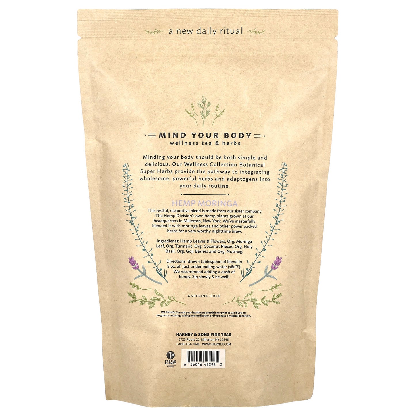 Deep Sleep Caffeine Free Hemp Moringa Herbal Tea Blend, 10 oz - Image 2