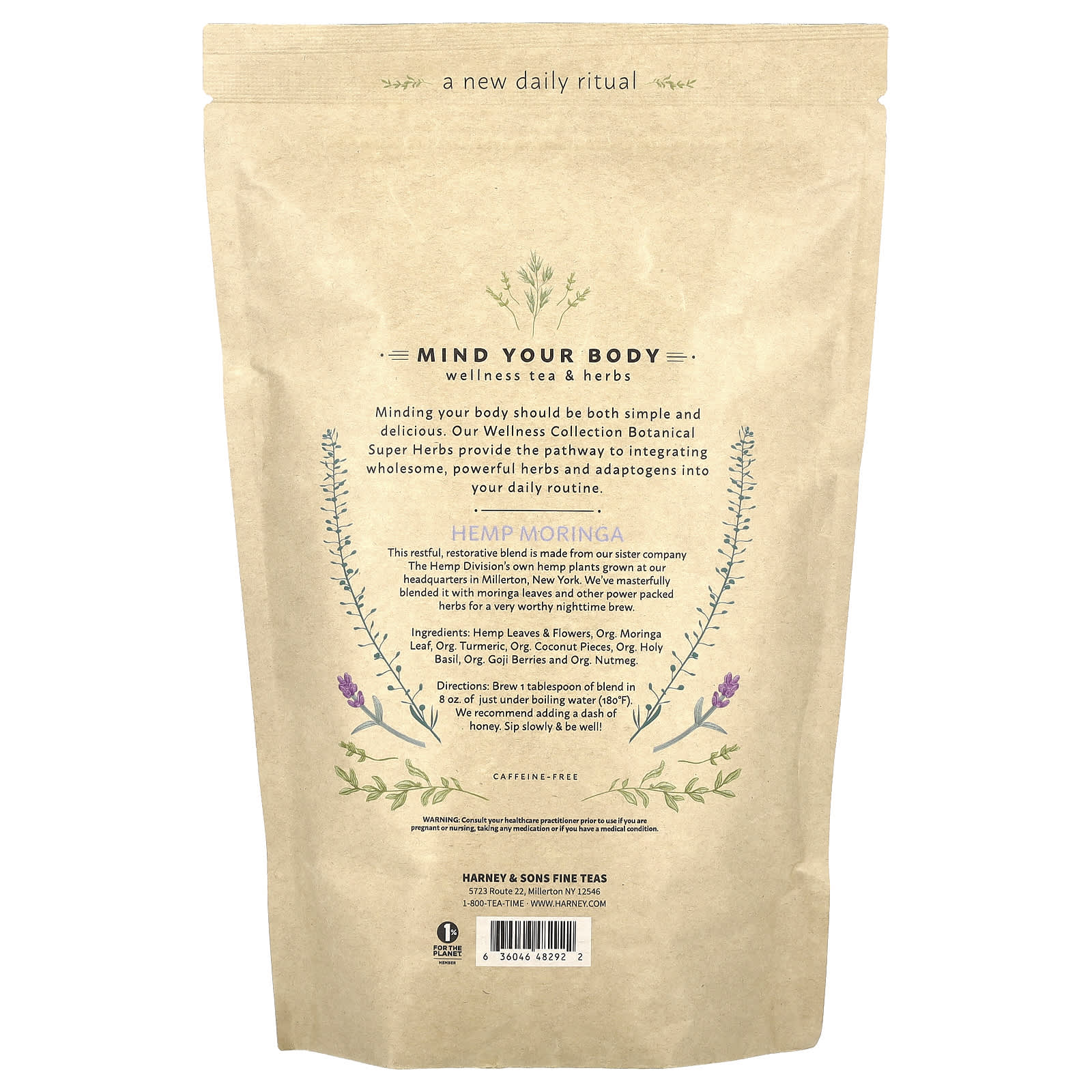 Deep Sleep Caffeine Free Hemp Moringa Herbal Tea Blend, 10 oz - Image 2