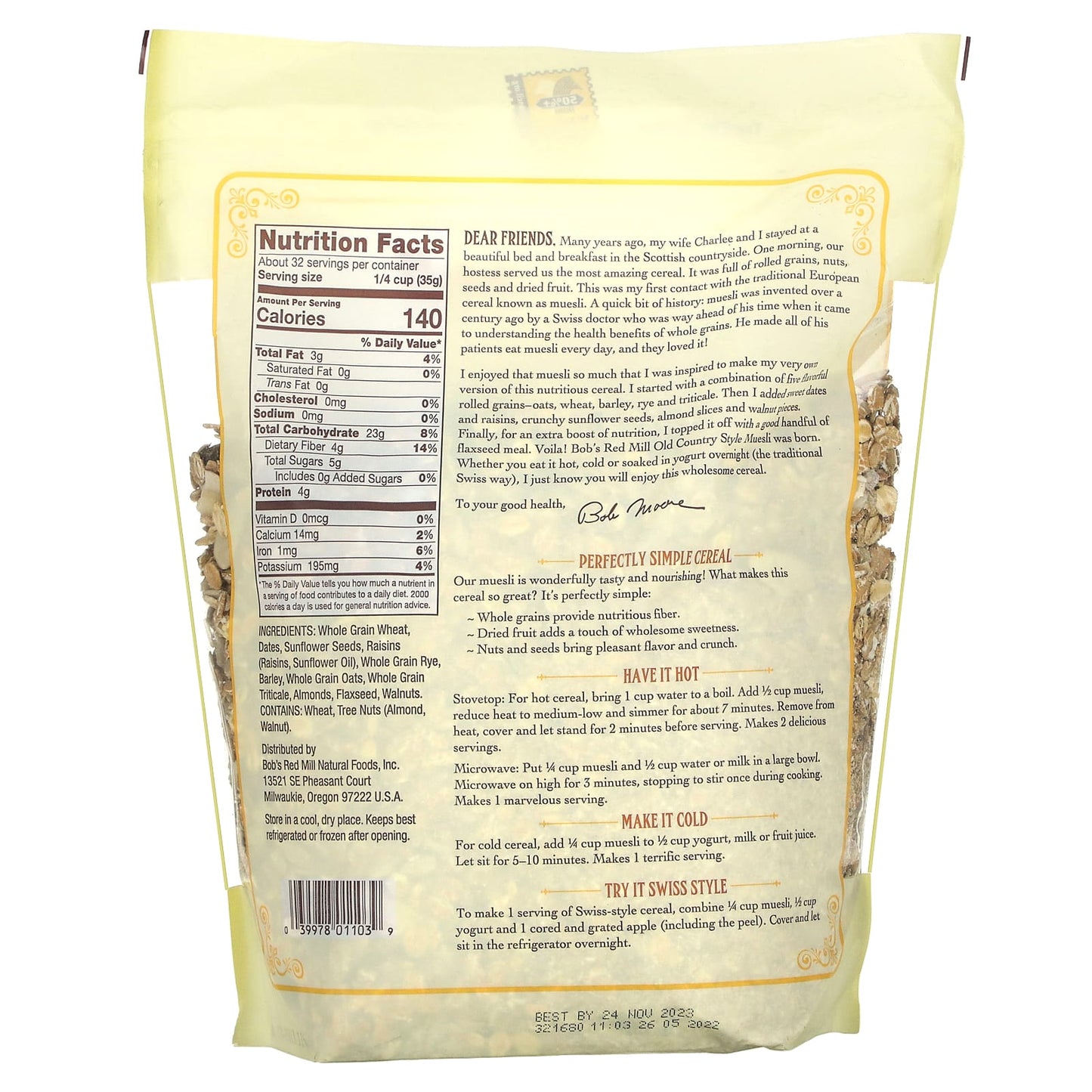 Whole Grain Muesli Cereal by Bob's Red Mill - Old Country Style - Image 2