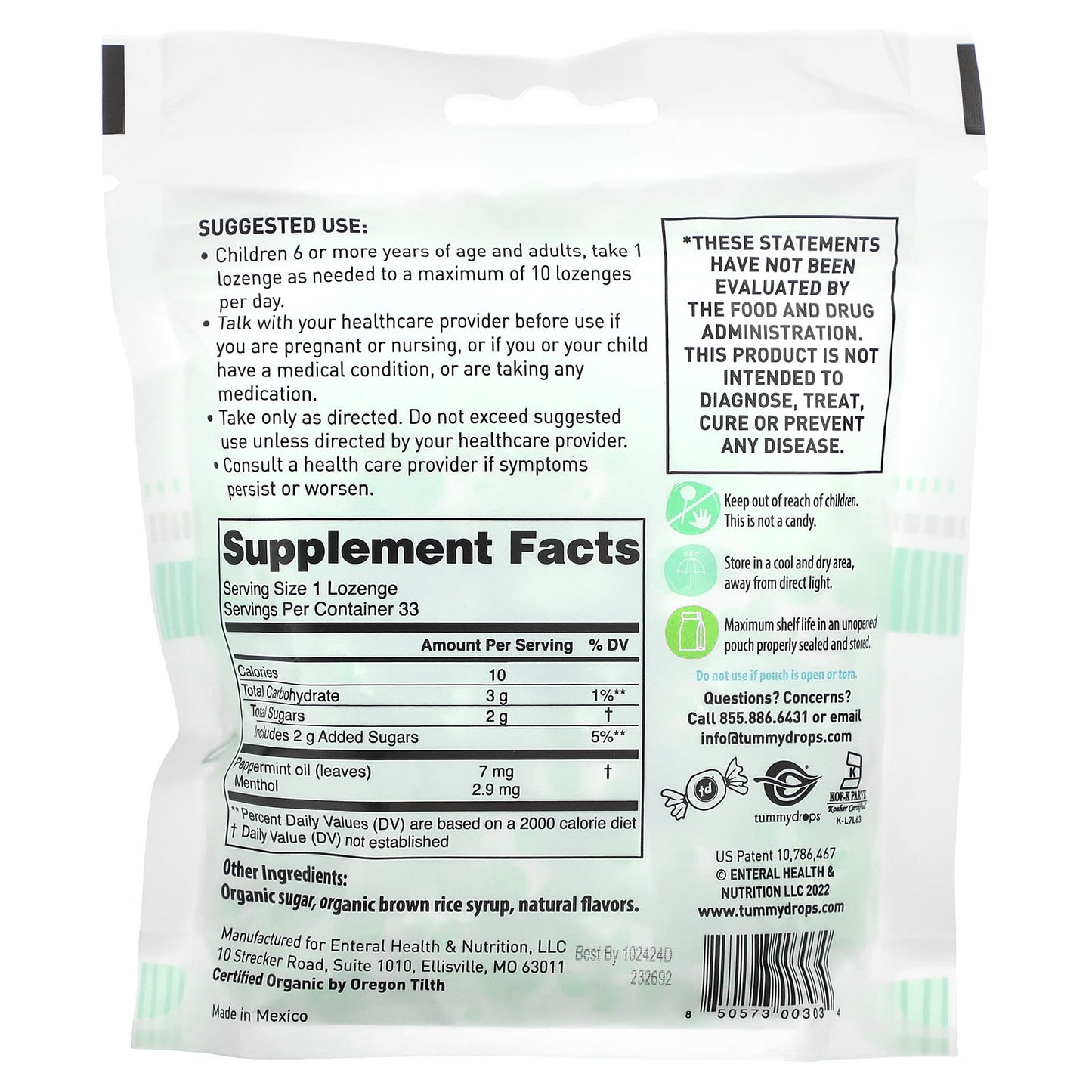 Tummydrops, Natural Peppermint, 33 Lozenges - Image 2