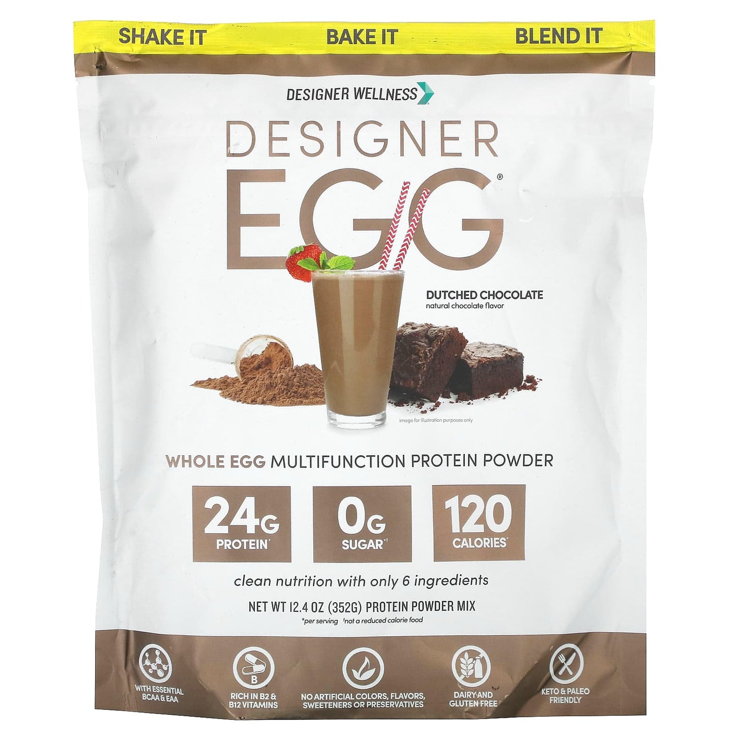 Dutch Chocolate Whole Egg Protein Powder by Designer Wellness - Image 1