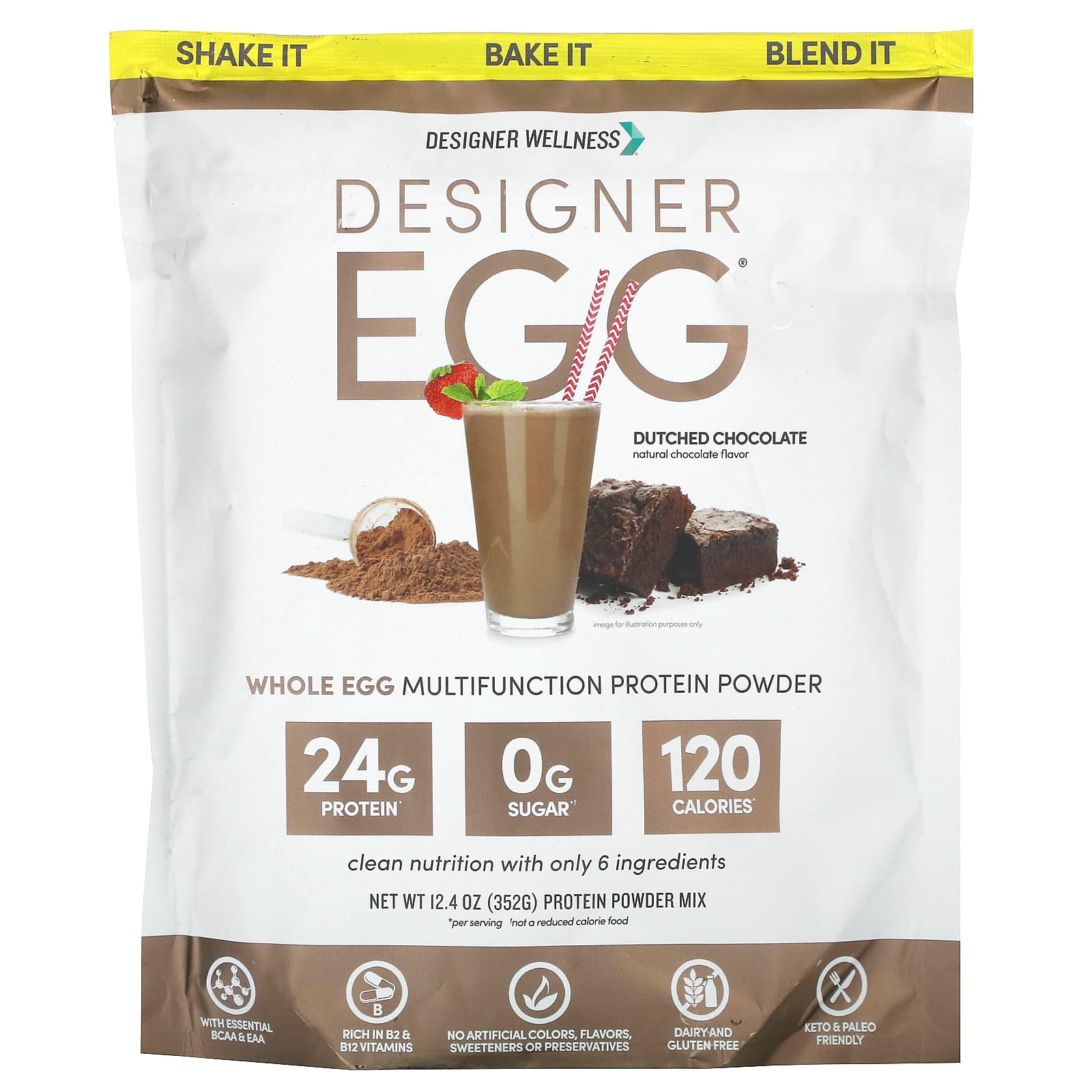 Dutch Chocolate Whole Egg Protein Powder by Designer Wellness - Image 1