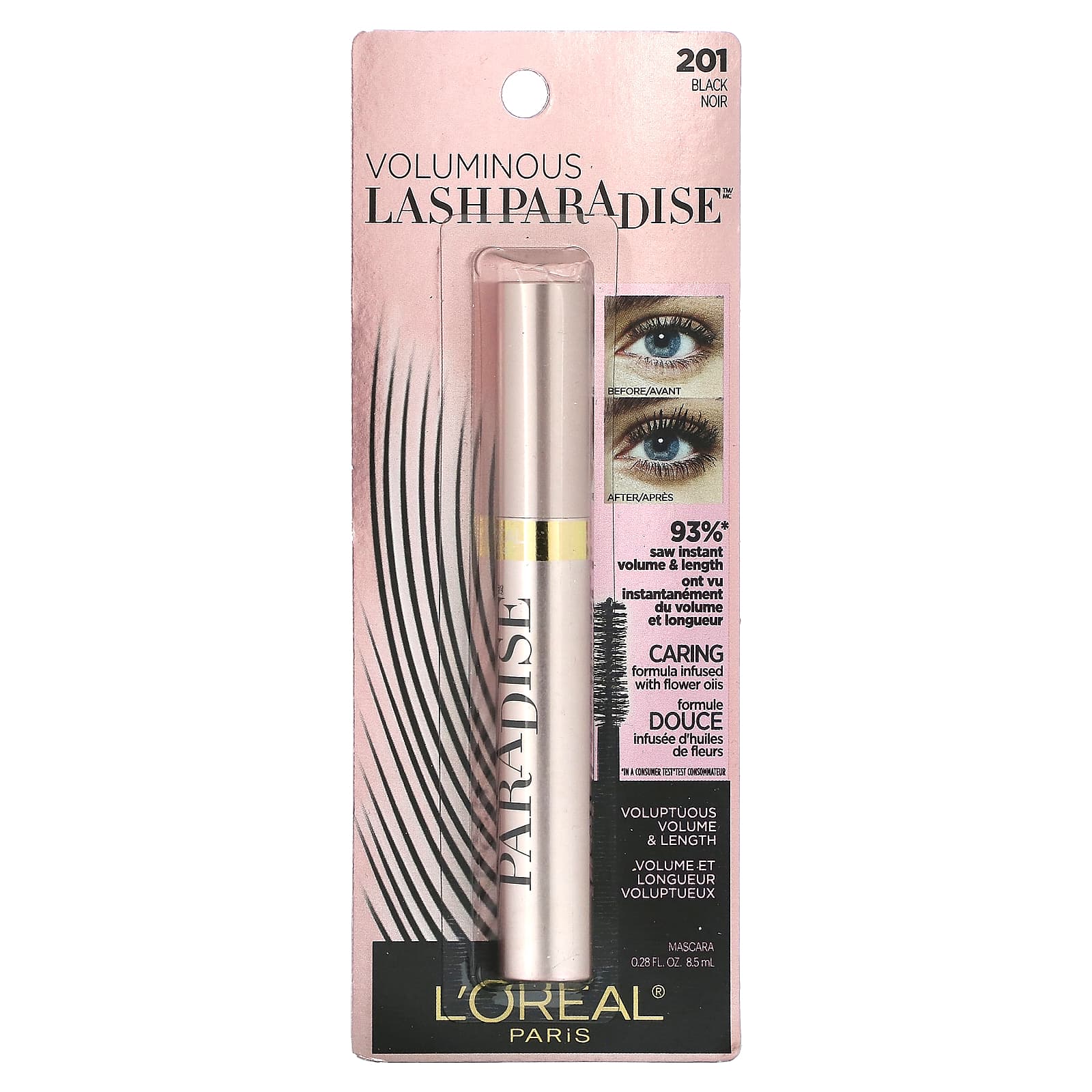 L'Oréal, Voluminous, Lash Paradise Mascara, 201 Black, 0.28 fl oz (8.5 ml) - Image 2