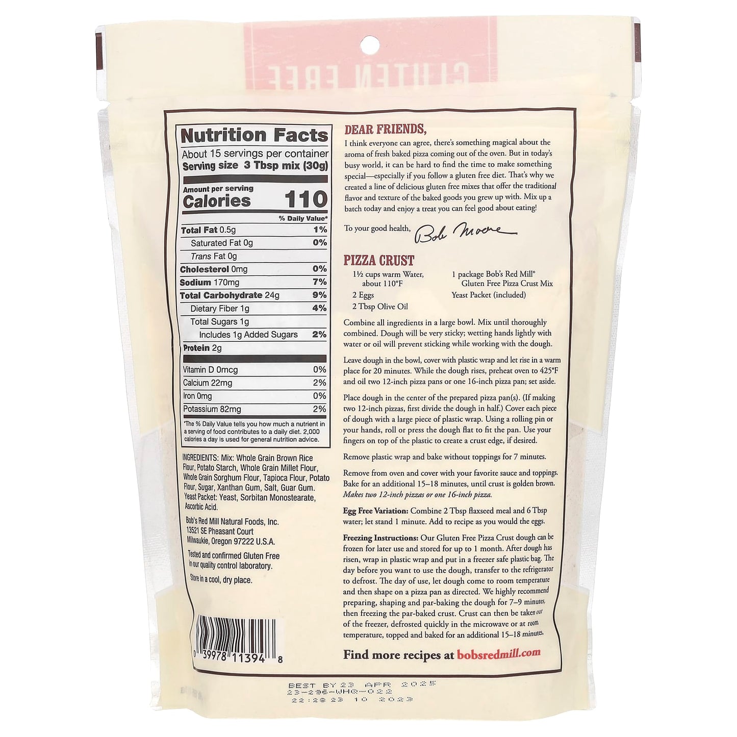 Gluten Free Pizza Crust Mix by Bob's Red Mill, 16 oz - Image 2