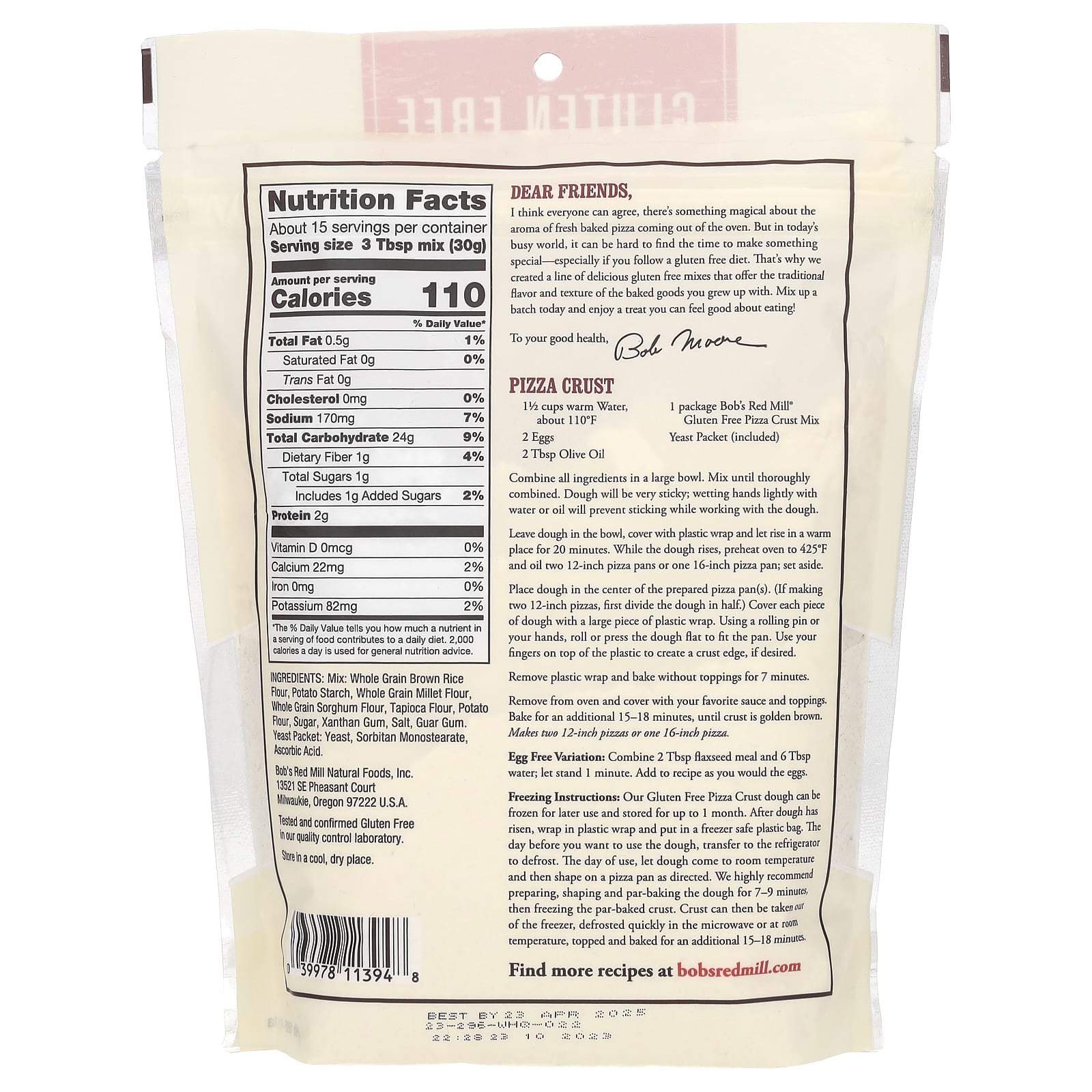 Gluten Free Pizza Crust Mix by Bob's Red Mill, 16 oz - Image 2