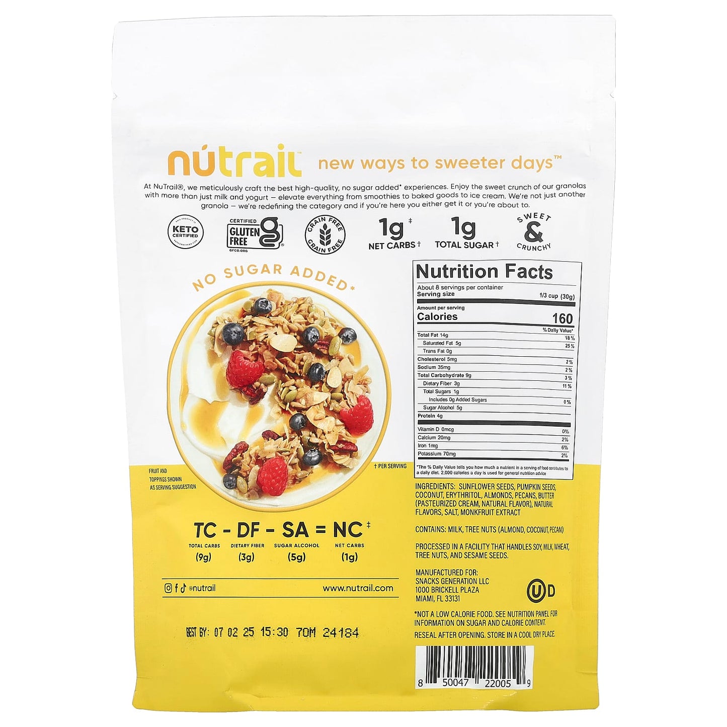 NuTrail, Nut Granola, Honey Nut, 8 oz (227 g) - Image 2