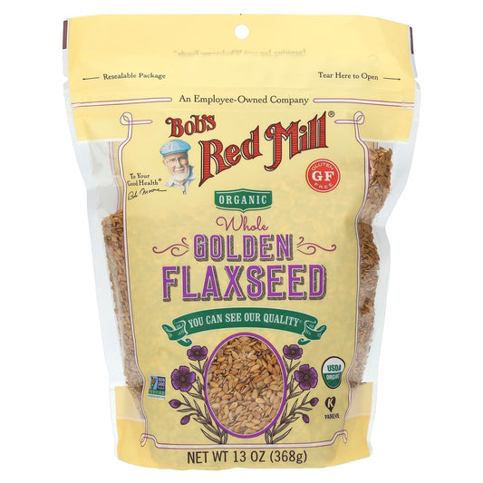 Organic Whole Golden Flaxseed by Bob's Red Mill, USDA Certified, 13 oz - Image 1