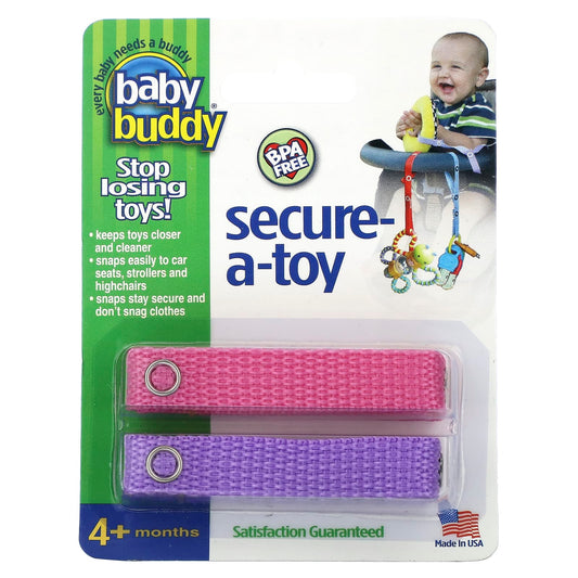 Baby Buddy Secure-A-Toy, Safe & Easy Car Seat Toy Attachments - Image 1