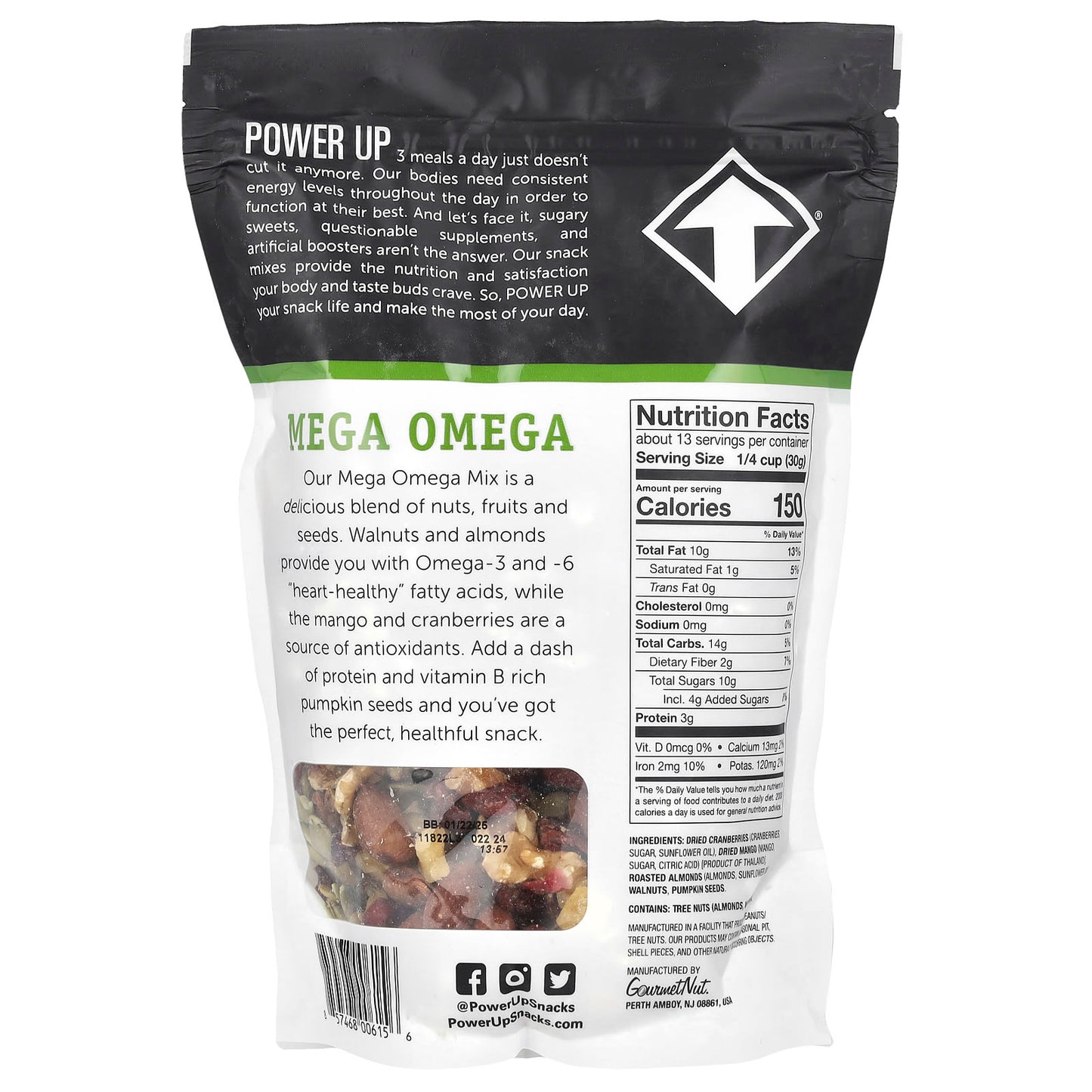Power Up, Premium Trail Mix, Mega Omega , 14 oz (397 g) - Image 2