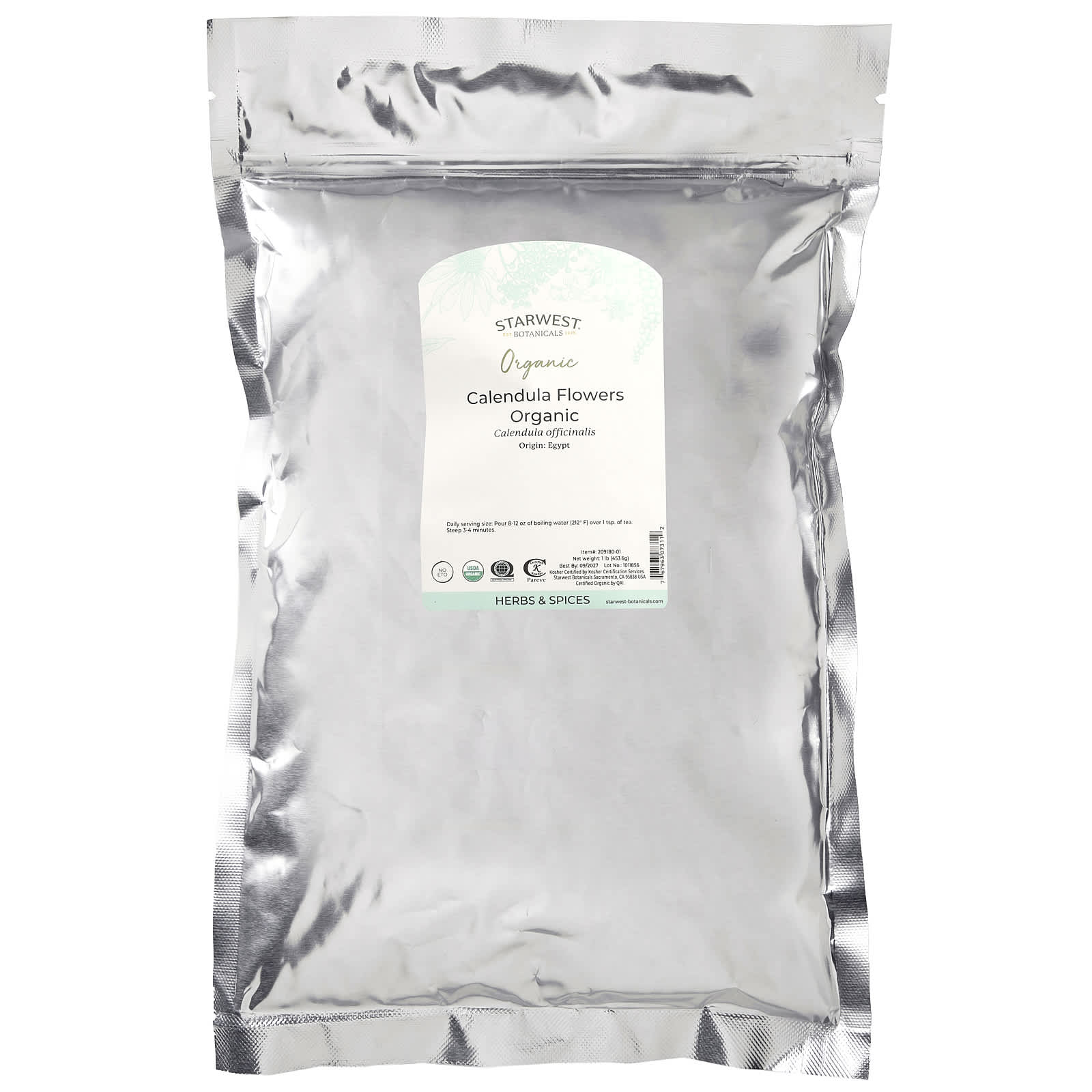 Starwest Botanicals, Organic Calendula Flowers, 1 lb (453.6 g) - Image 2