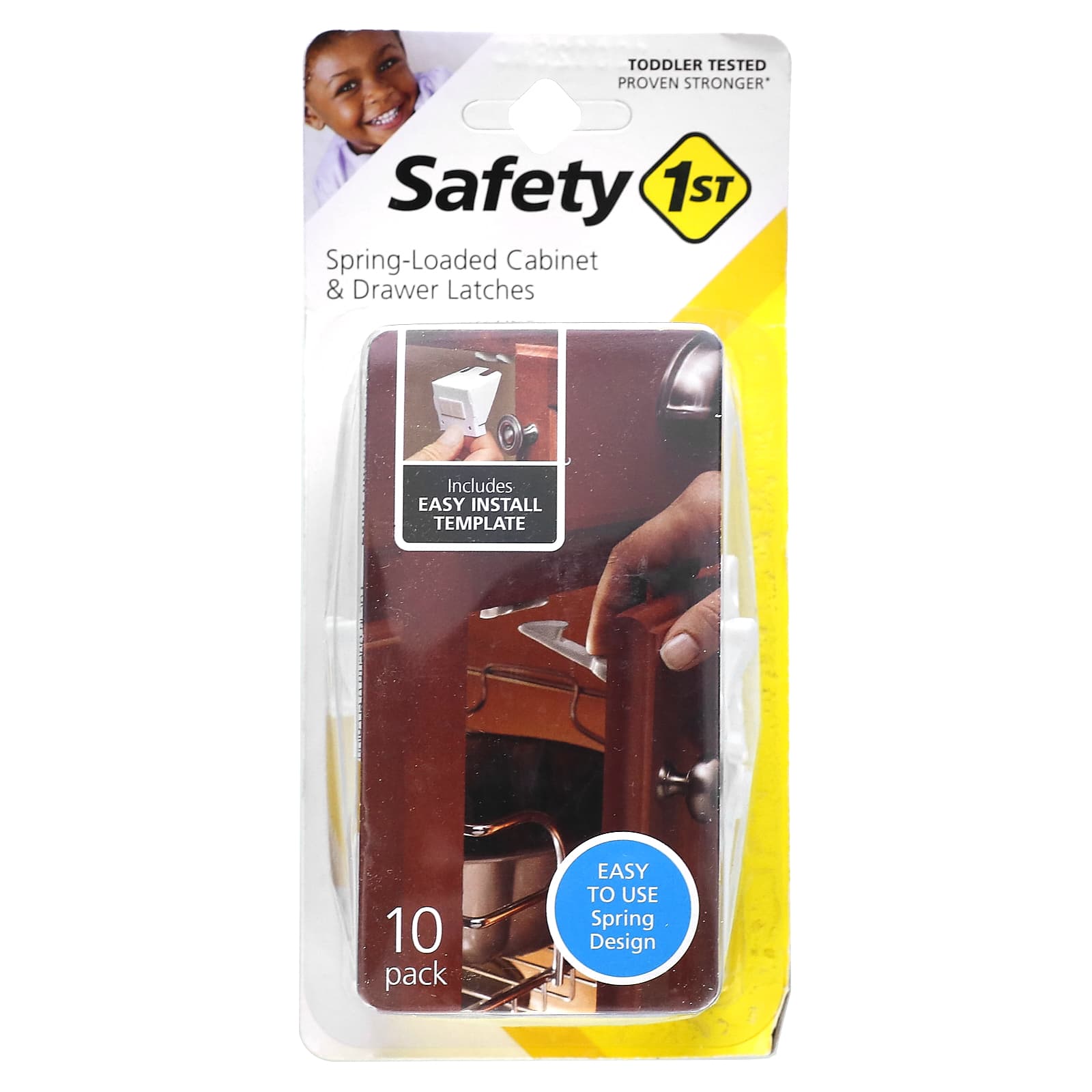 Safety 1st, Spring-Loaded Cabinet & Drawer Latches, 10 Pack - Image 1