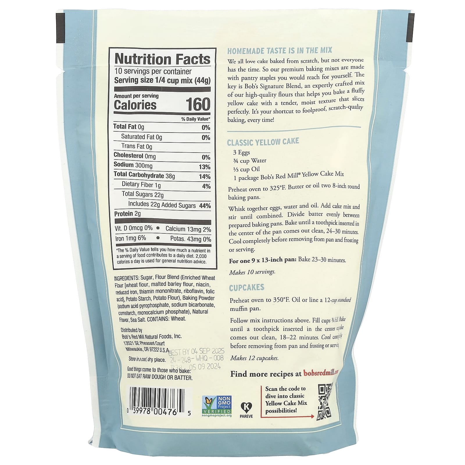 Bob's Red Mill Classic Yellow Cake Mix 15.5 oz - Image 2