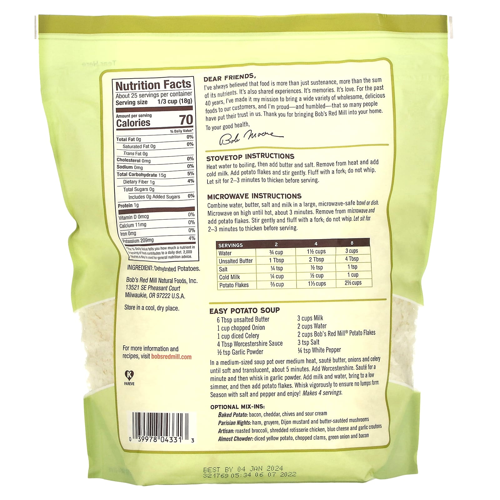 Quick & Delicious Instant Mashed Potatoes by Bob's Red Mill, 16 oz - Image 2