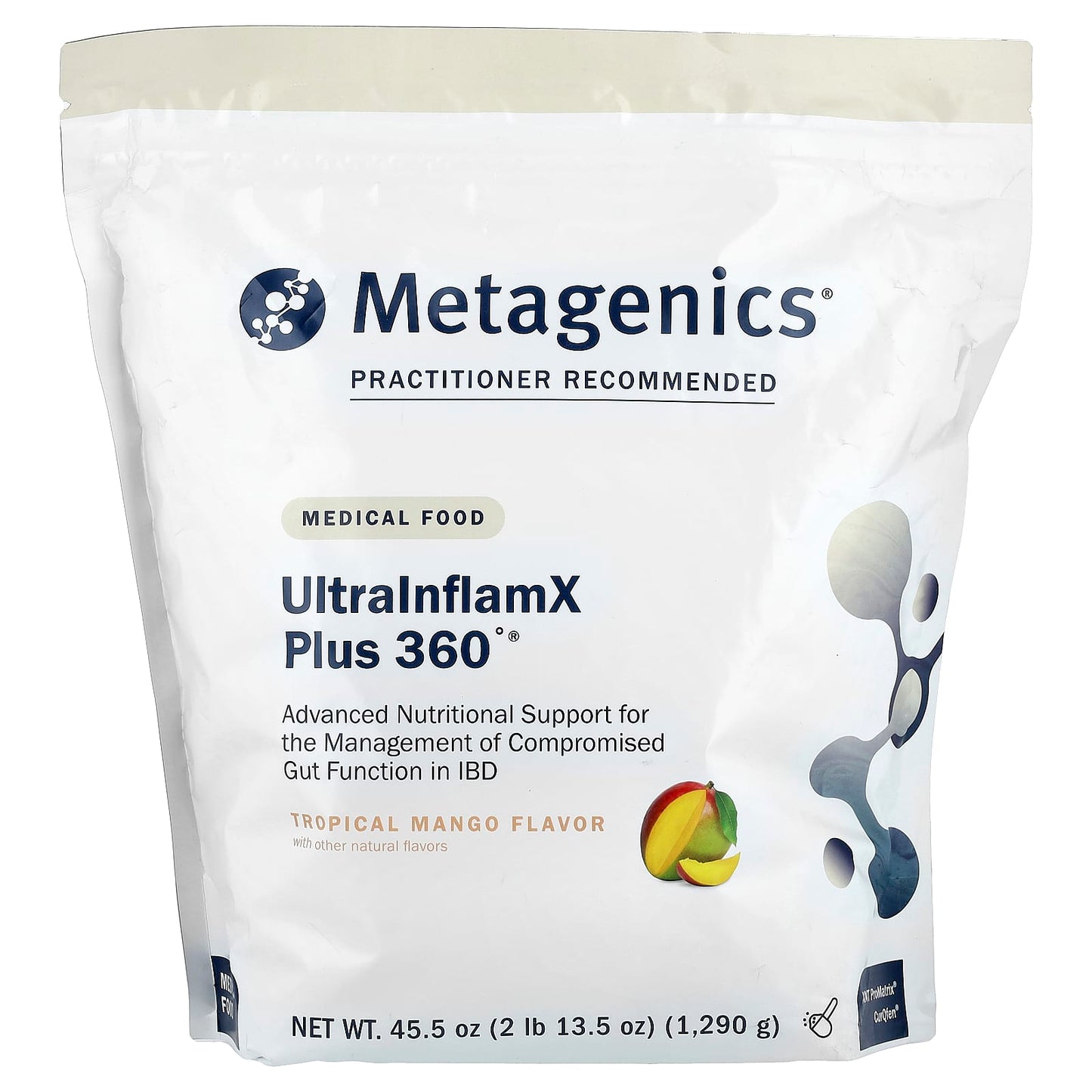Metagenics, UltralnflamX Plus 360°®, Medical Food, Tropical Mango, 45.5 oz (1,290 g) - Image 1