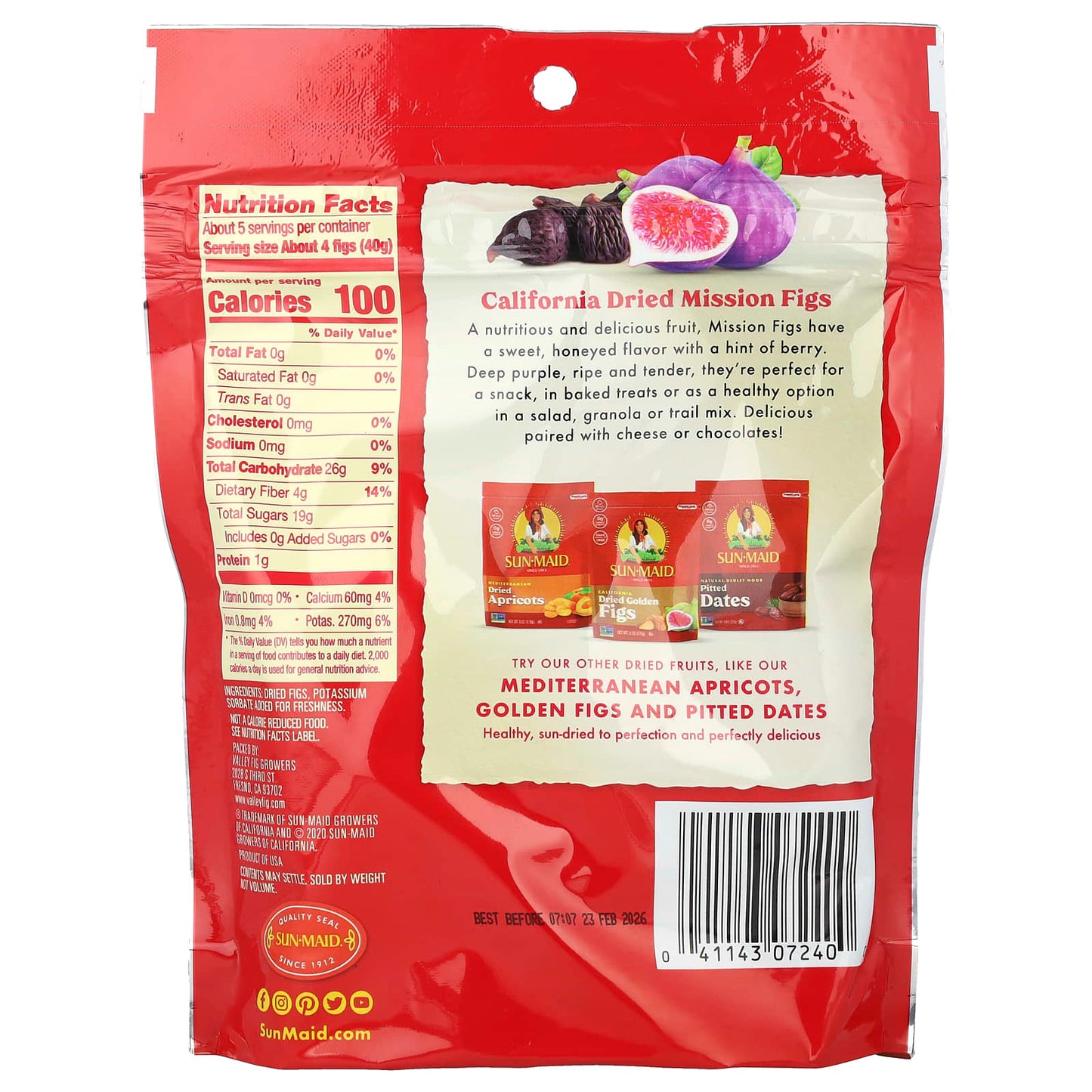 Sun-Maid, California Dried Mission Figs, 7 oz (198 g) - Image 2