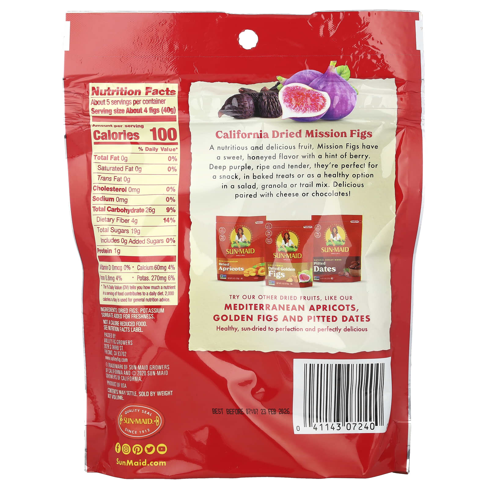 Sun-Maid, California Dried Mission Figs, 7 oz (198 g) - Image 2