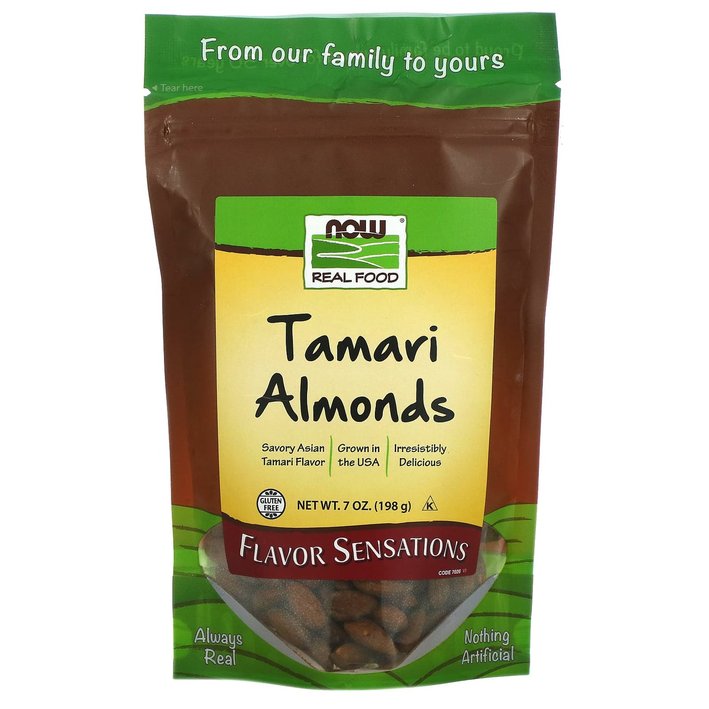 NOW Foods, Real Food, Tamari Almonds, 7 oz (198 g) - Image 1