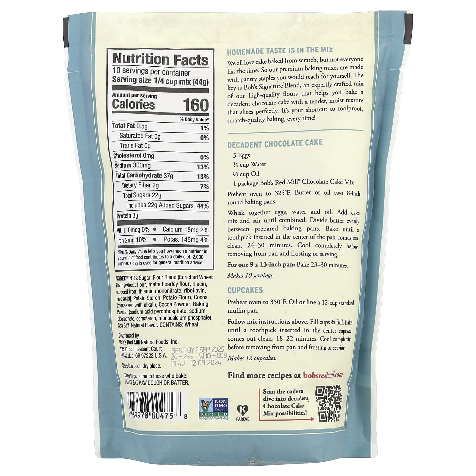 Easy Decadent Chocolate Cake Mix by Bob's Red Mill, 15.5 oz, Non-GMO - Image 2