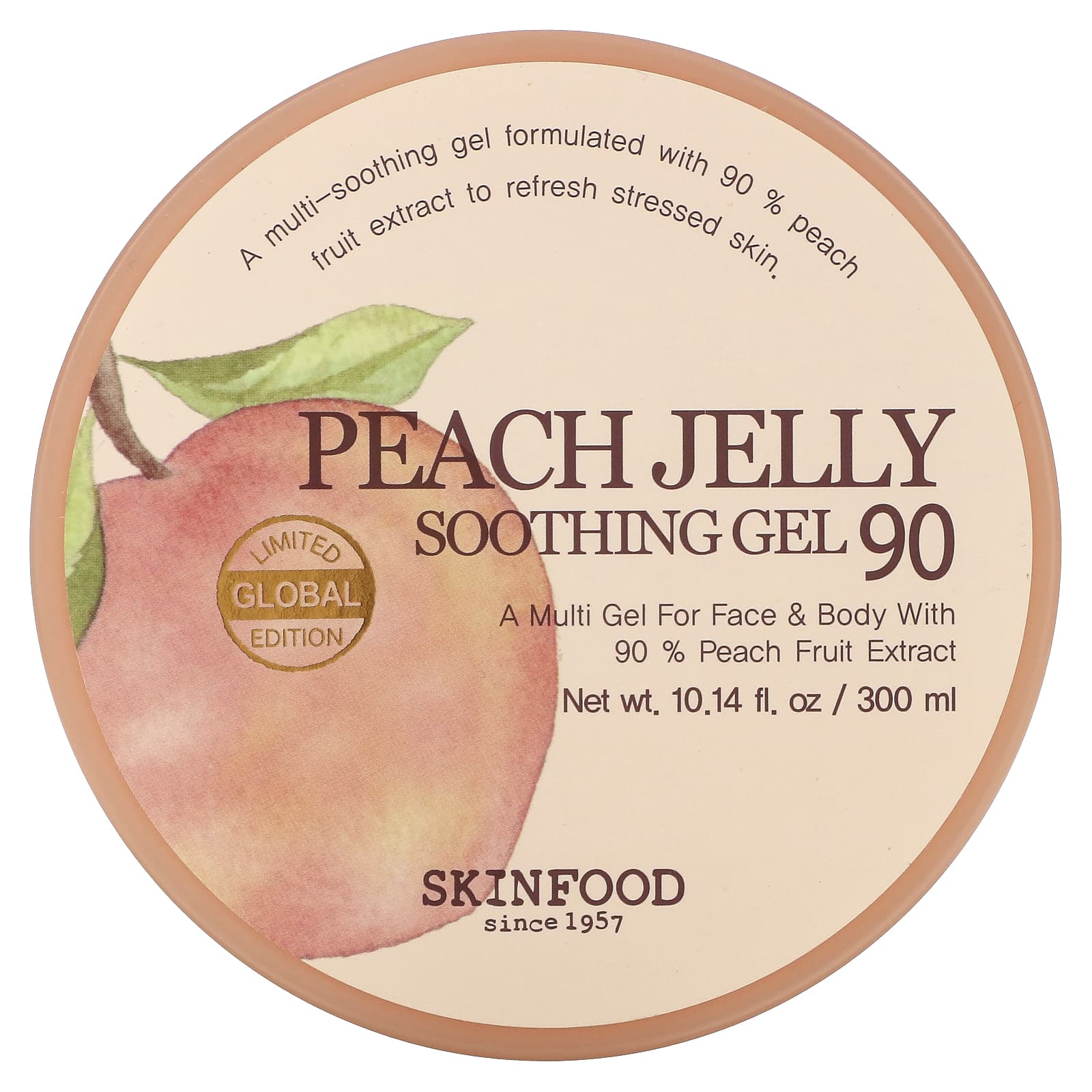 SKINFOOD, Peach Jelly Soothing Gel 90, 10.14 fl oz (300 ml) - Image 1