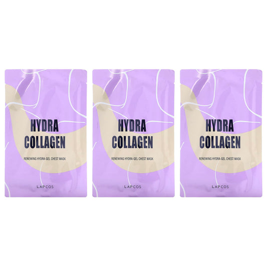Lapcos, Hydra Collagen, Renewing Hydra-Gel Chest Beauty Mask, 3 Sheets, 1.41 oz (40 g) Each - Image 1
