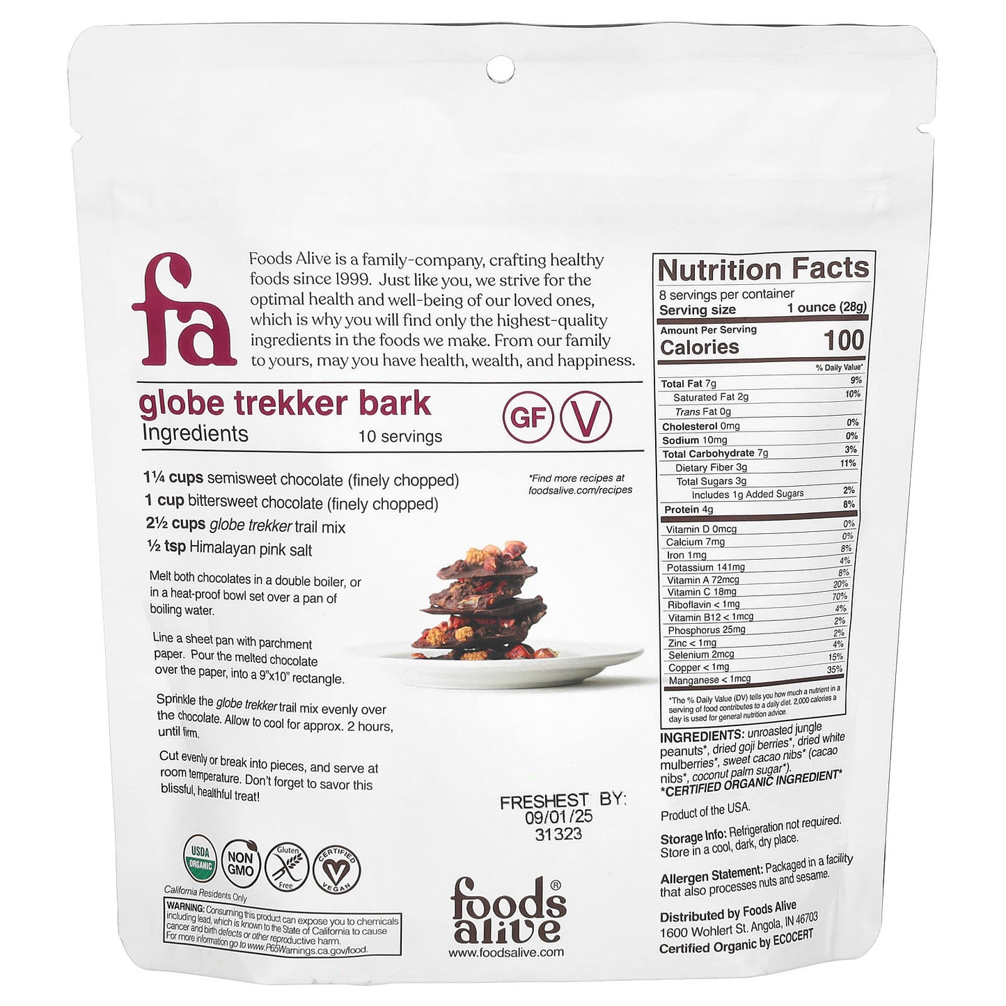 Organic Trail Mix by Foods Alive - Non-GMO, Gluten-Free - Image 2