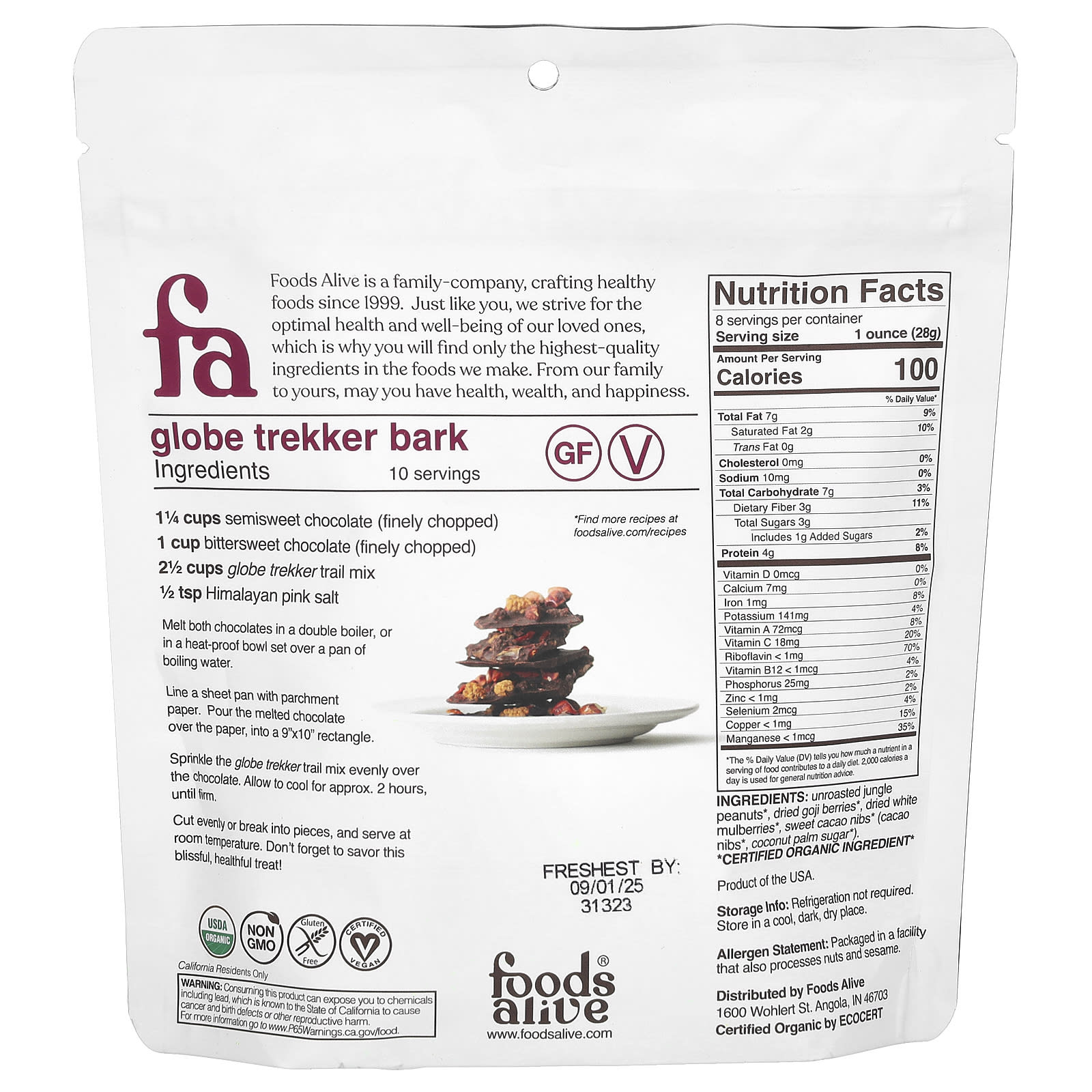 Organic Trail Mix by Foods Alive - Non-GMO, Gluten-Free - Image 2