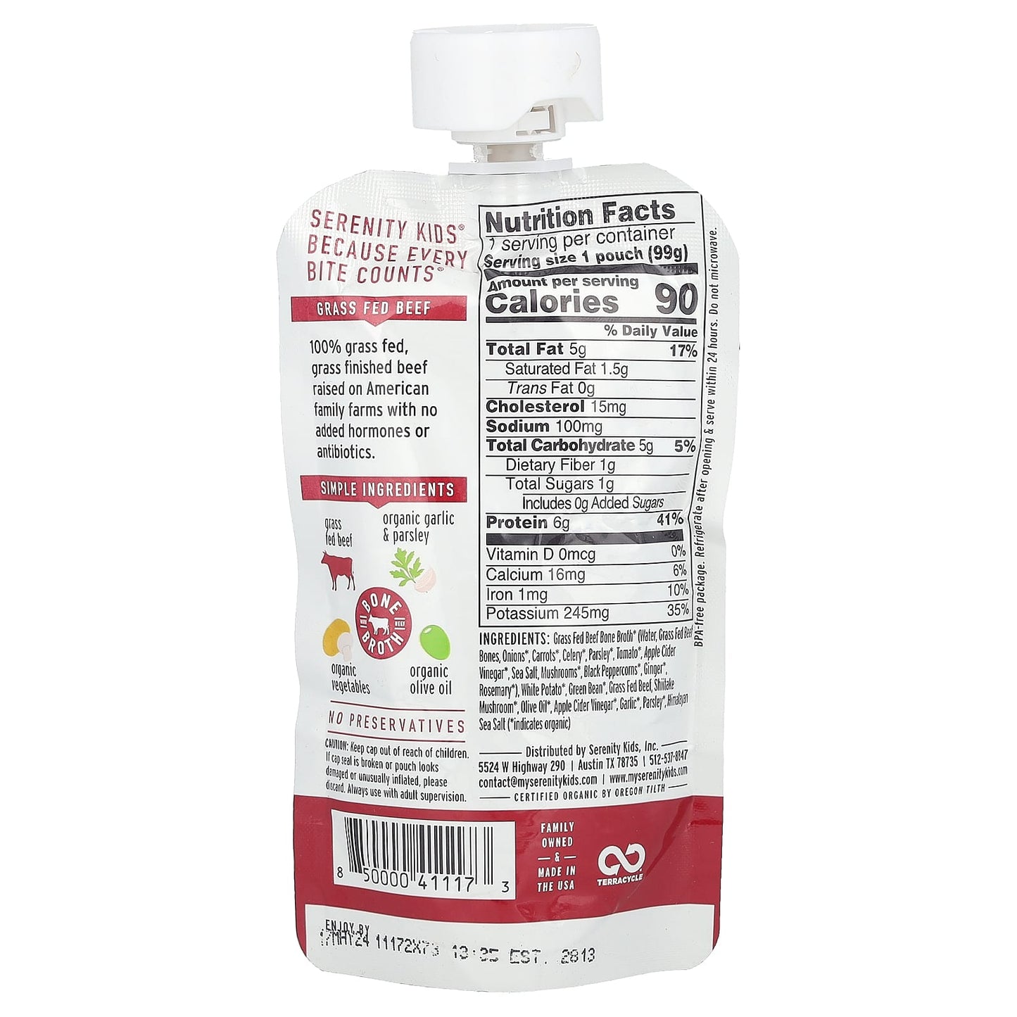 Serenity Kids, Beef Pot Roast with Organic Vegetables & Herbs, 7+ Months, 3.5 oz (99 g) - Image 2