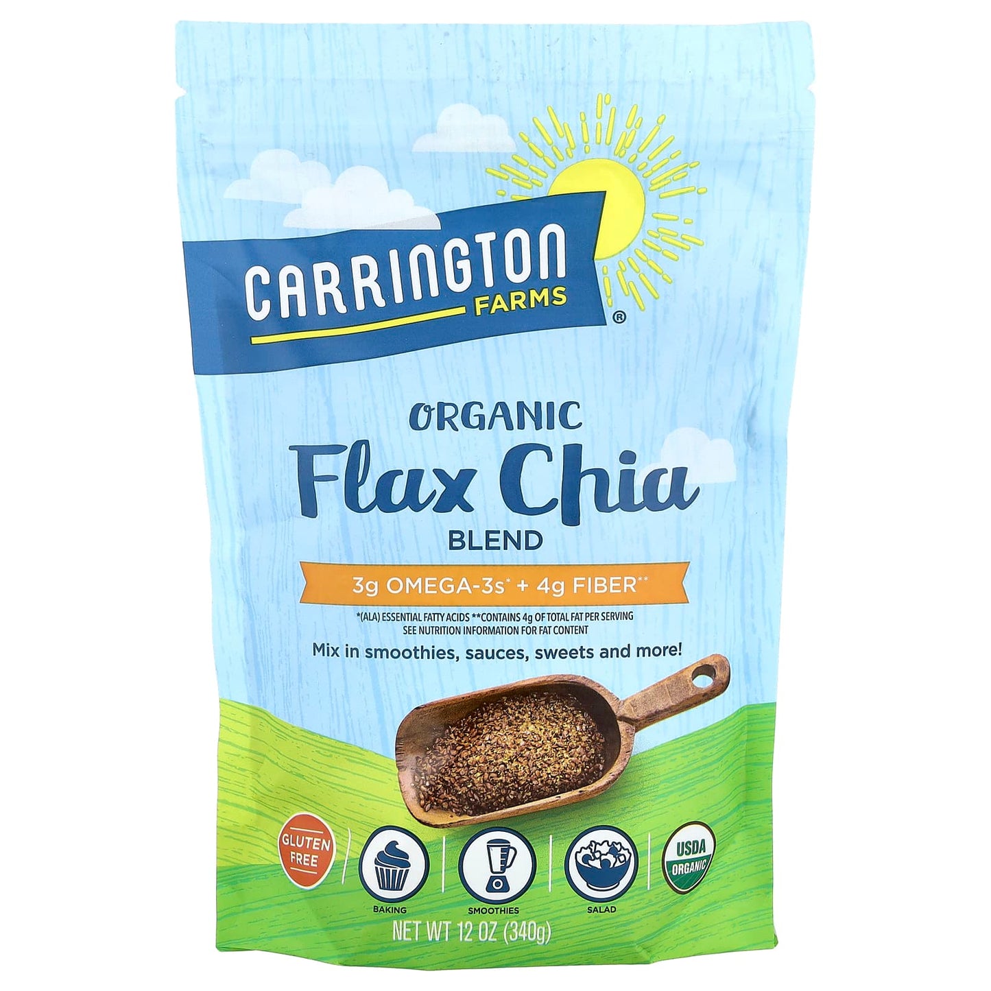 Organic Flax Chia Blend for Omega-3 Rich Nutrition - 12 oz - Image 1