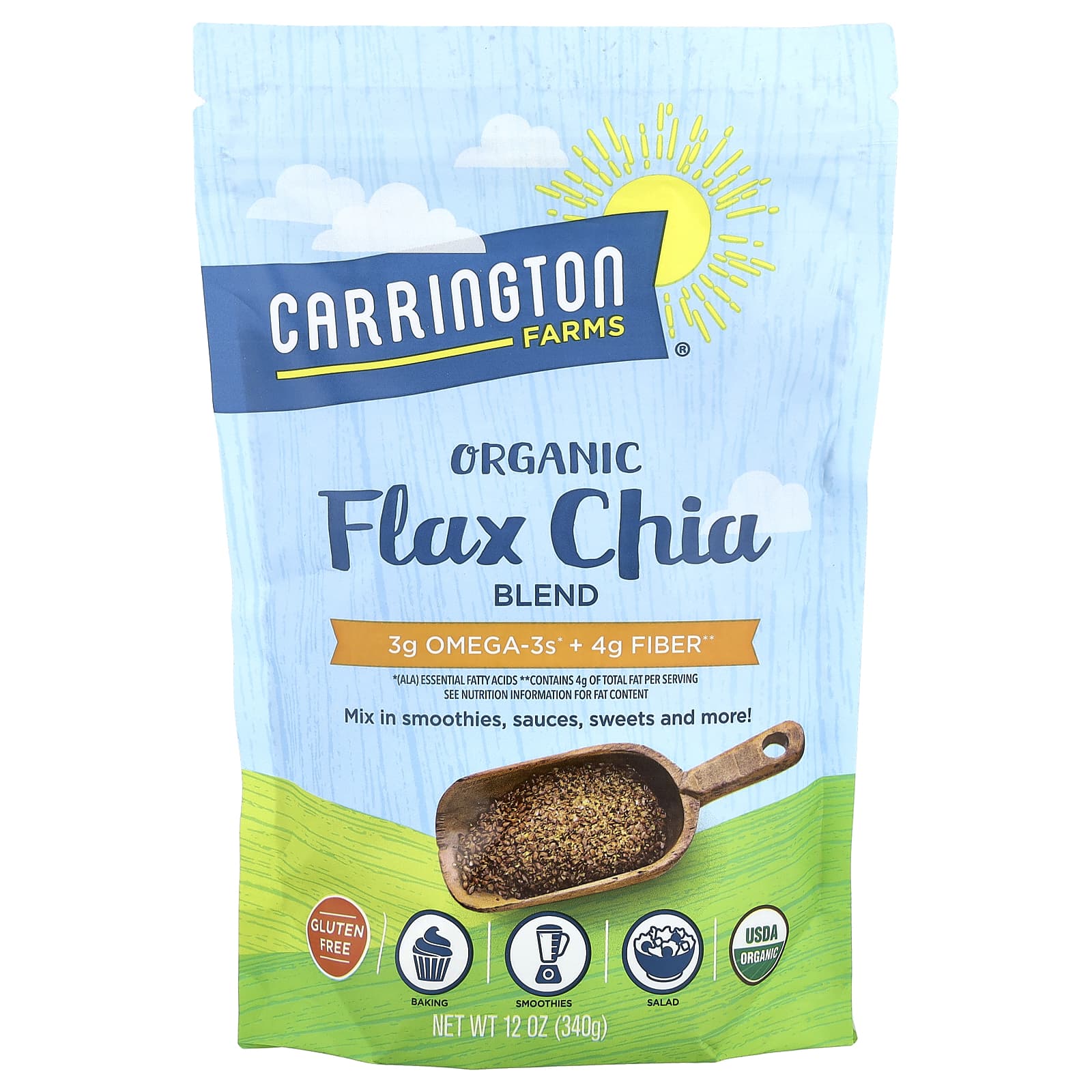 Organic Flax Chia Blend for Omega-3 Rich Nutrition - 12 oz - Image 1