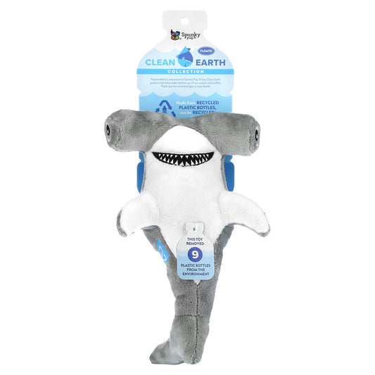 Spunky Pup, Clean Earth Collection, Large Hammerhead Shark, 1 Toy - Image 1