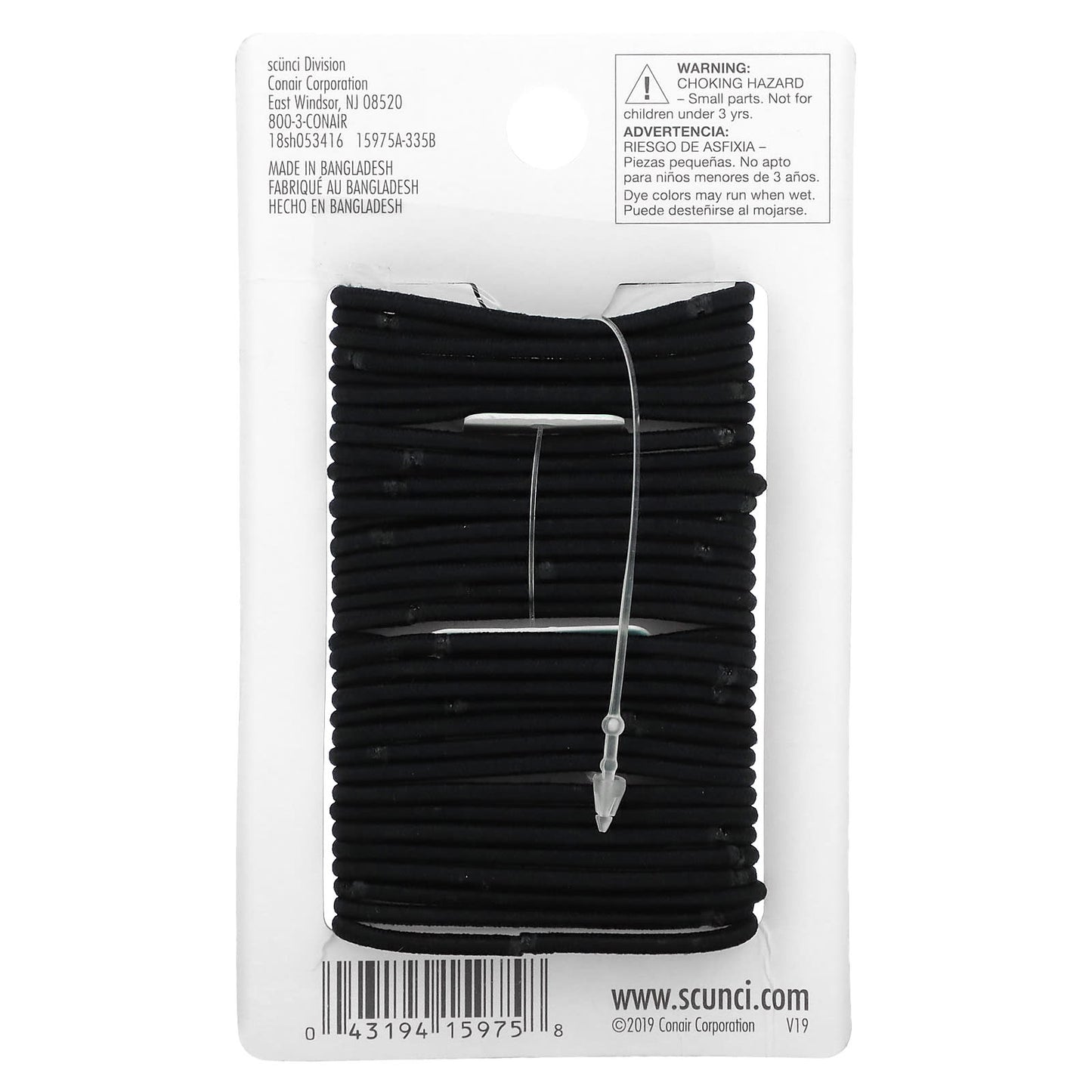 Scunci, No Damage Elastics, Comfortable, All Day Gentle Hold, Black, 34 Pieces - Image 2