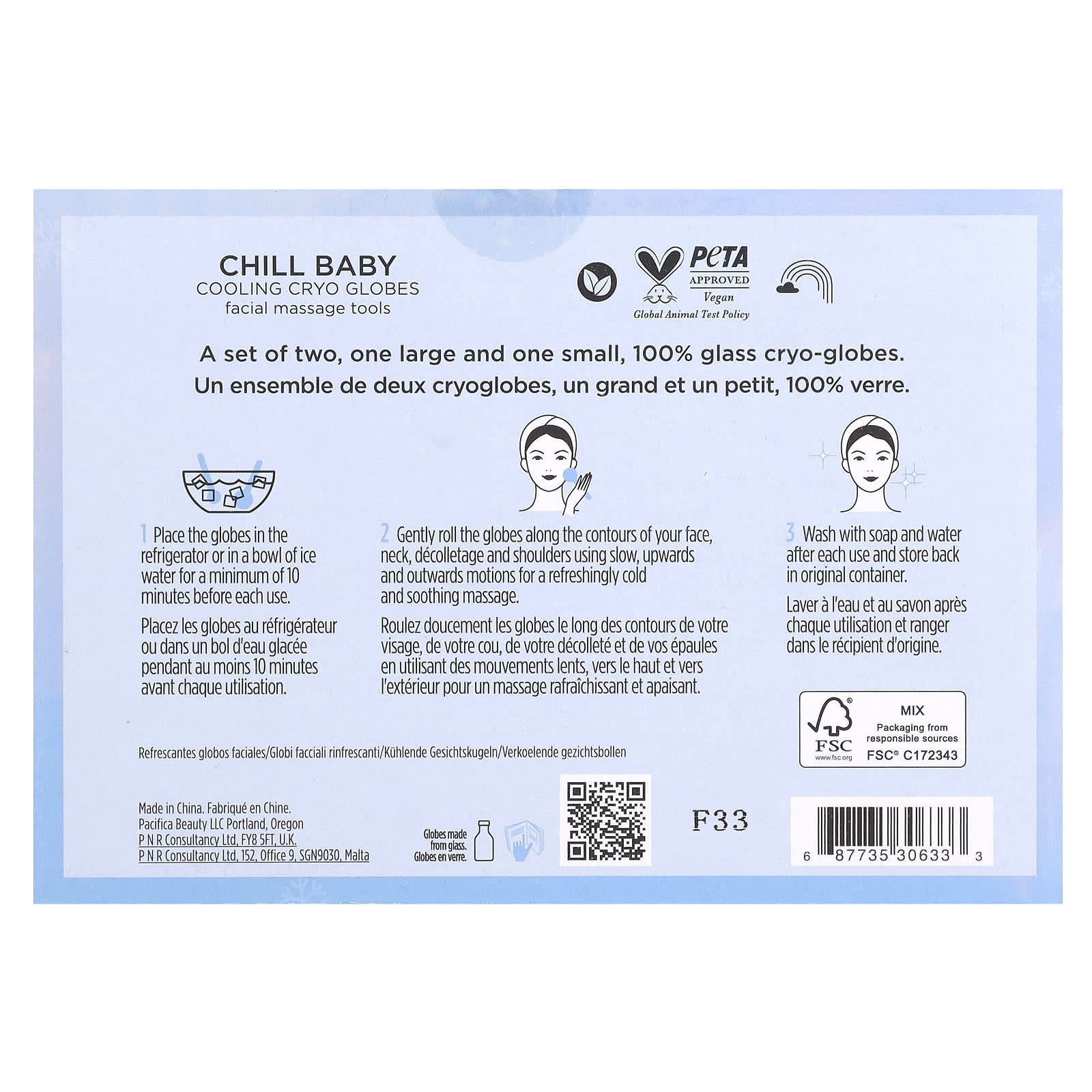 Pacifica, Chill Baby, Cooling Cryo Globe, 2 Glass Globes - Image 2
