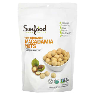 Raw Organic Macadamia Nuts | Sunfood, 8 oz (227g)