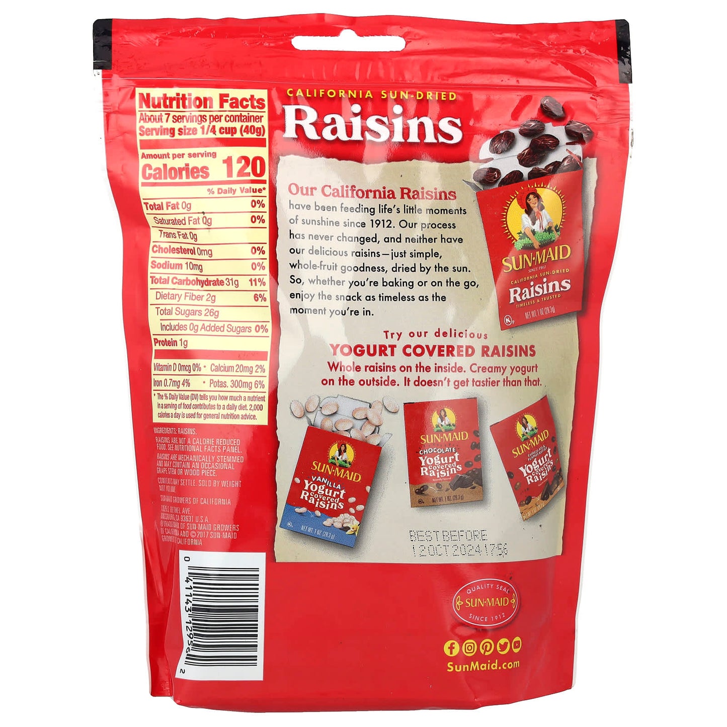 Sun-Maid, California Sun-Dried Raisins, 10 oz (284 g) - Image 2